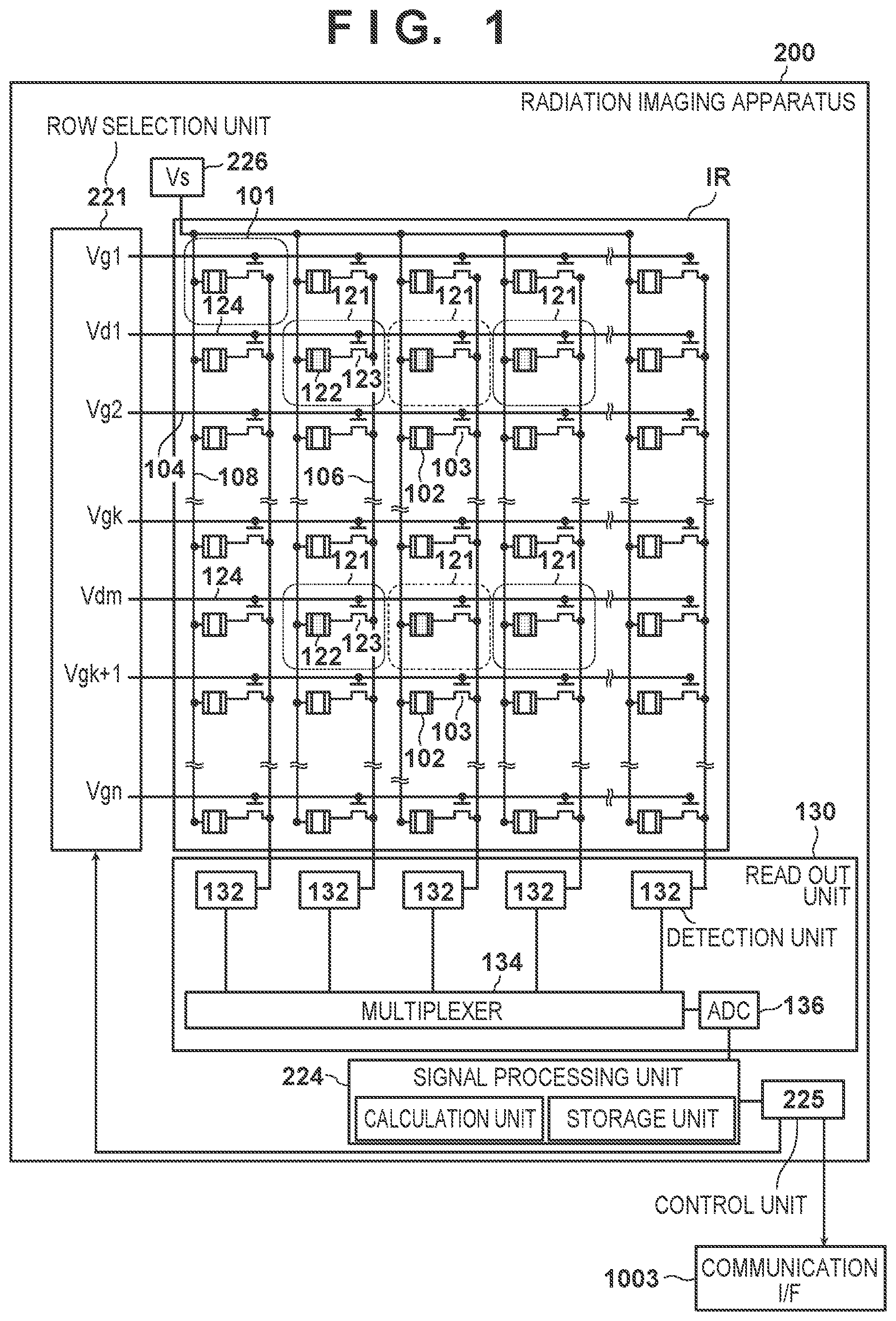 Patent US11815637 Figure 1 – Radiation imaging apparatus