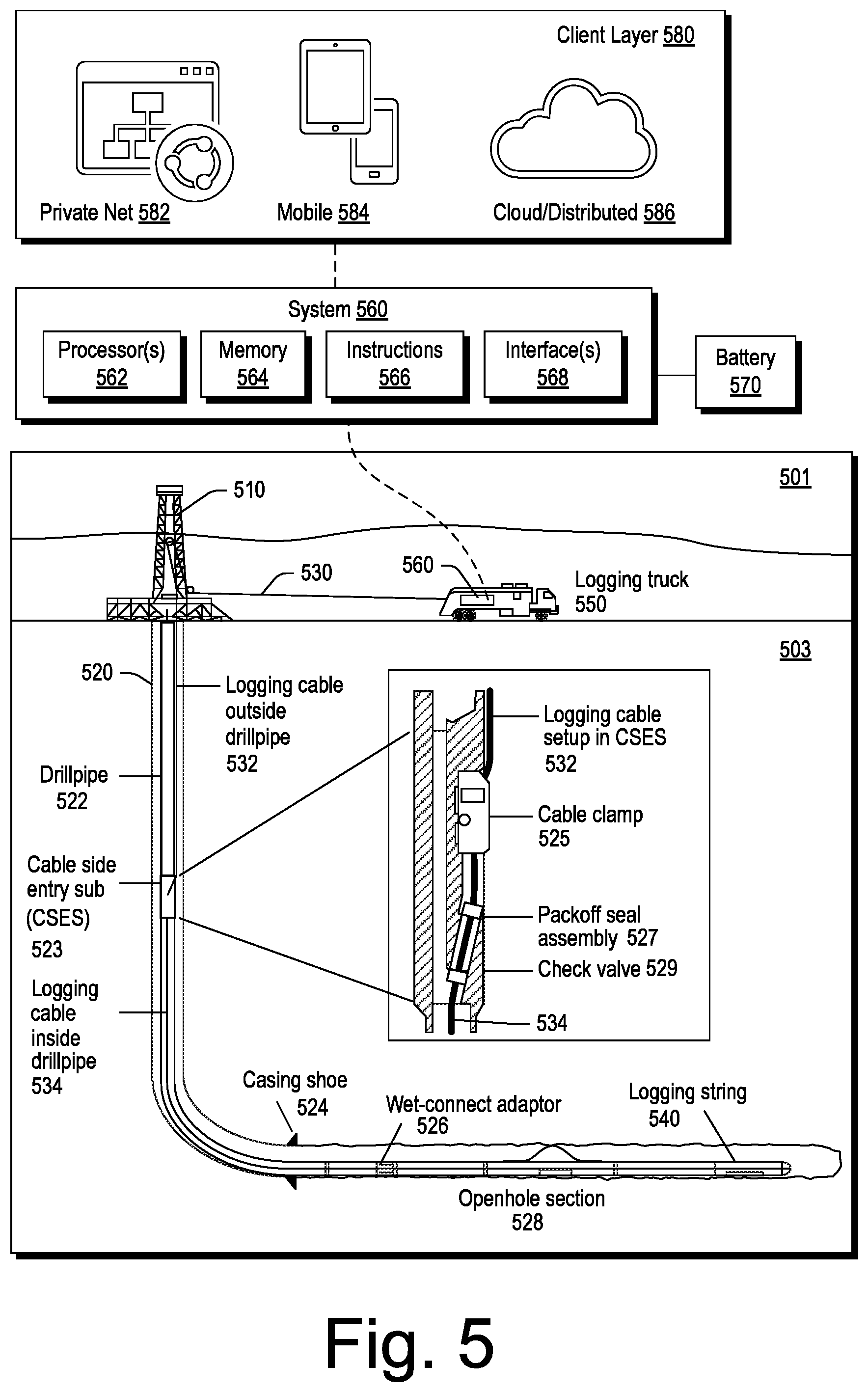 Patent US11815651 Figure 5 – Geologic model and property visualization system