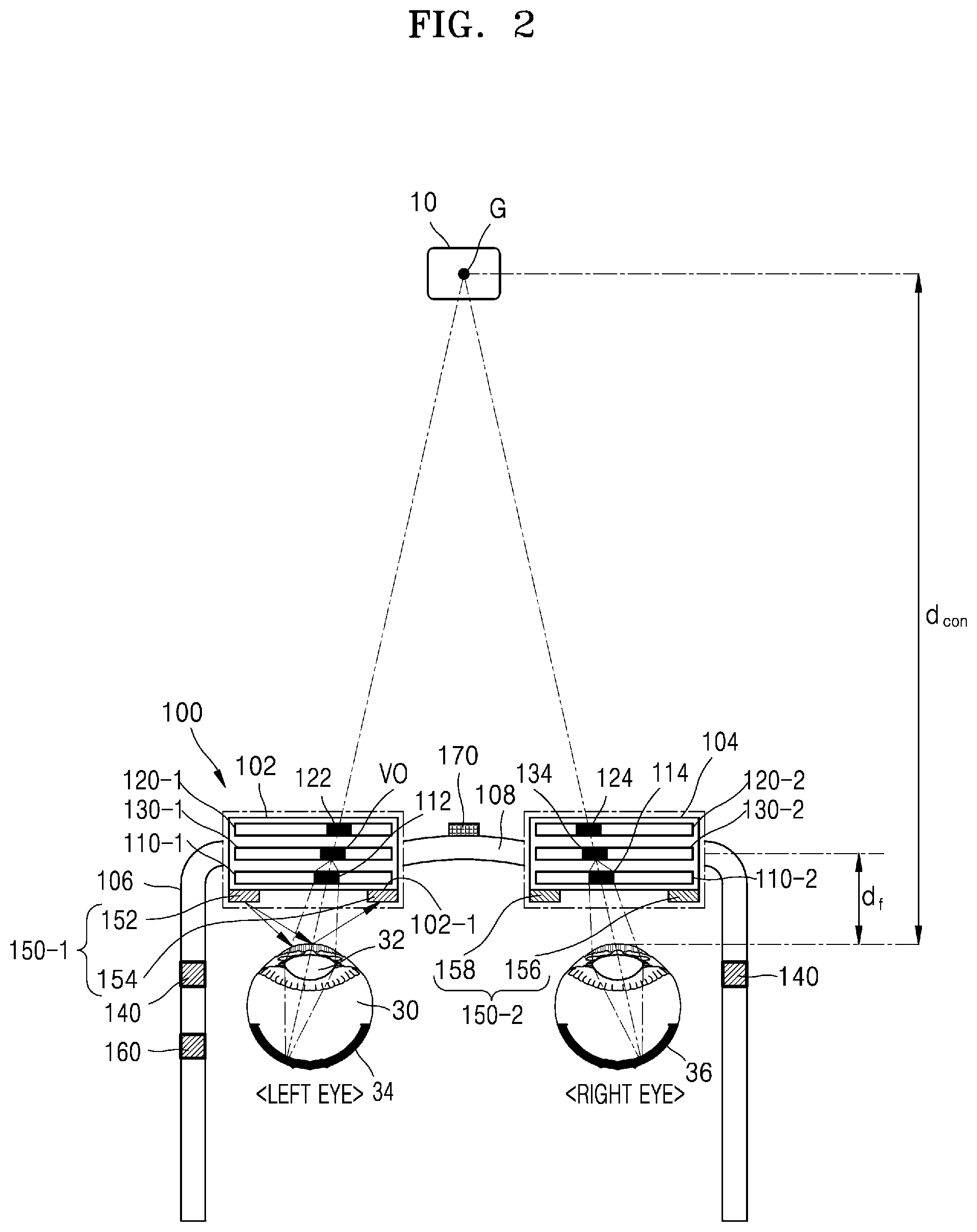 Patent US11815655 Figure 2 – Augmented reality device for adjusting focus region according to direction of user's view and operating method of the same