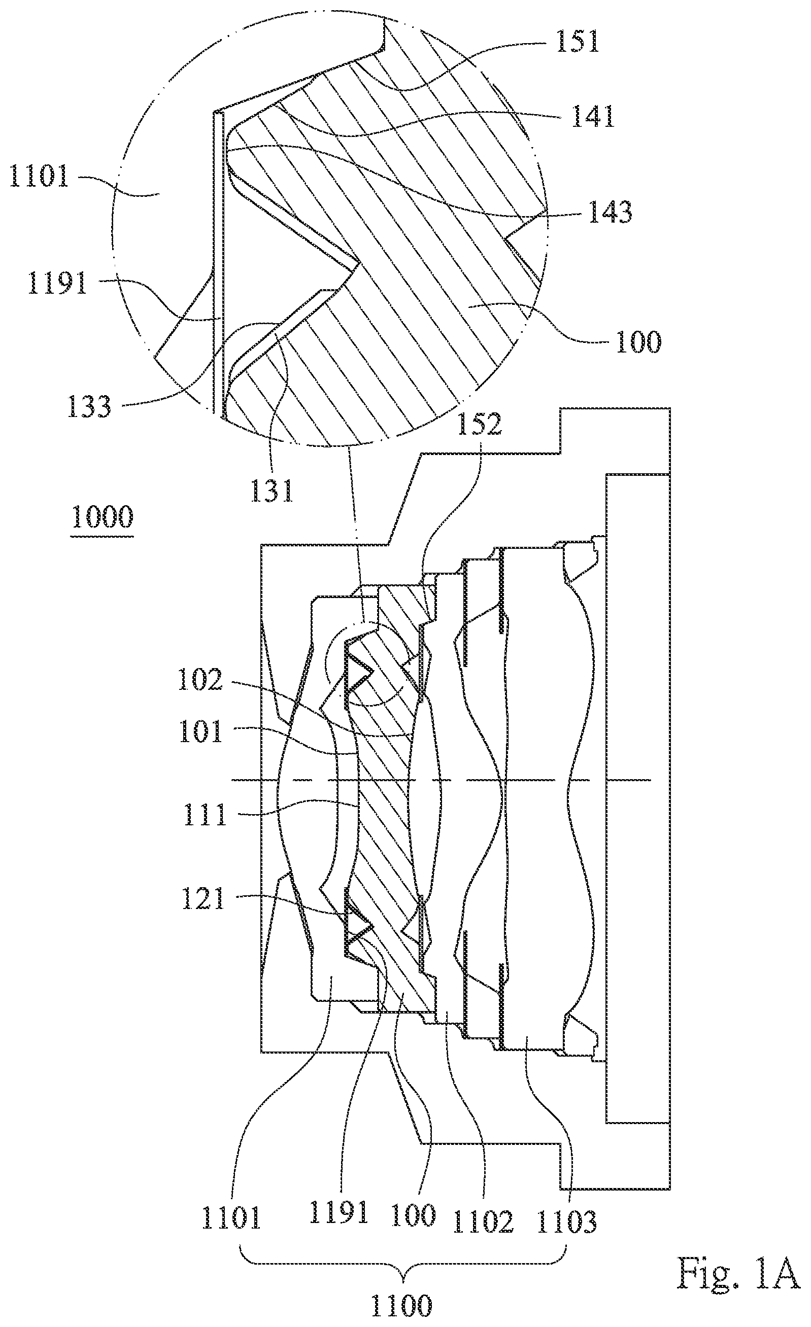 Patent US11815663 — Photographing module and electronic device — Figure 1