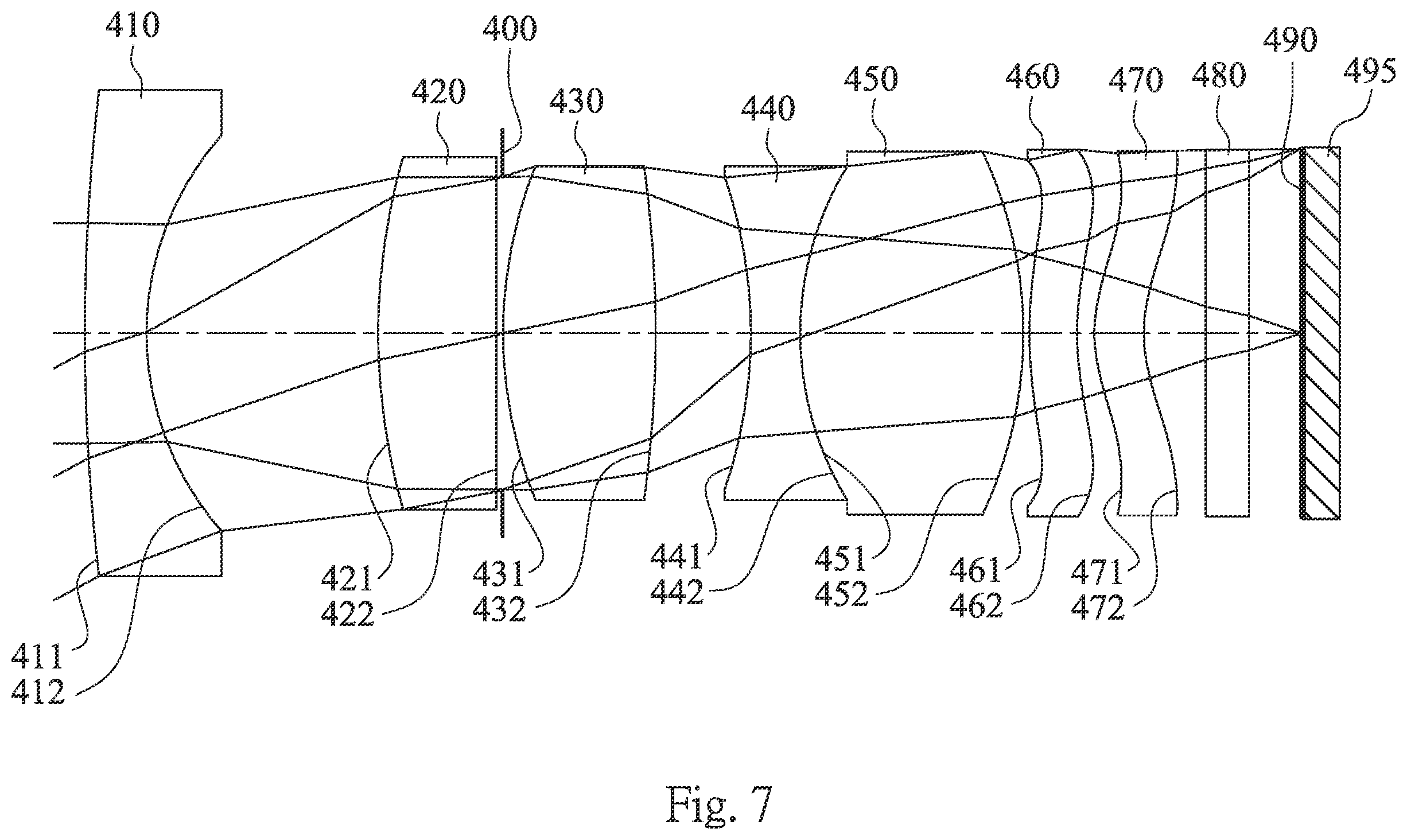 Patent US11815667 Figure 7 – Optical image capturing system, image capturing device and electronic device
