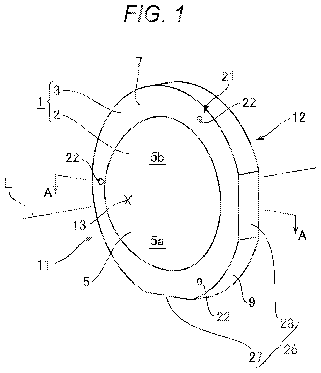 Patent US11815669 — Lens, optical system, projector, and imaging device — Figure 1
