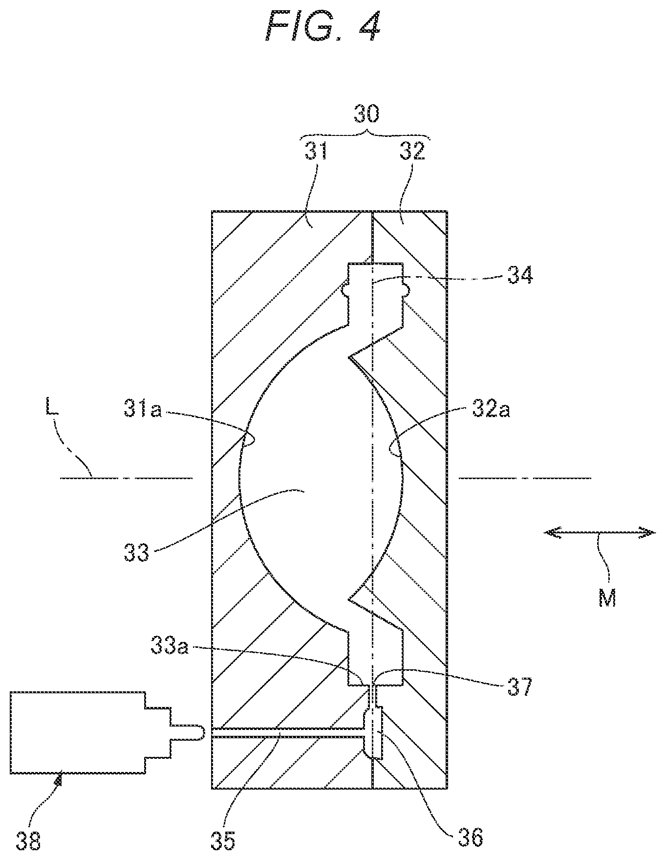 Patent US11815669 Figure 4 – Lens, optical system, projector, and imaging device