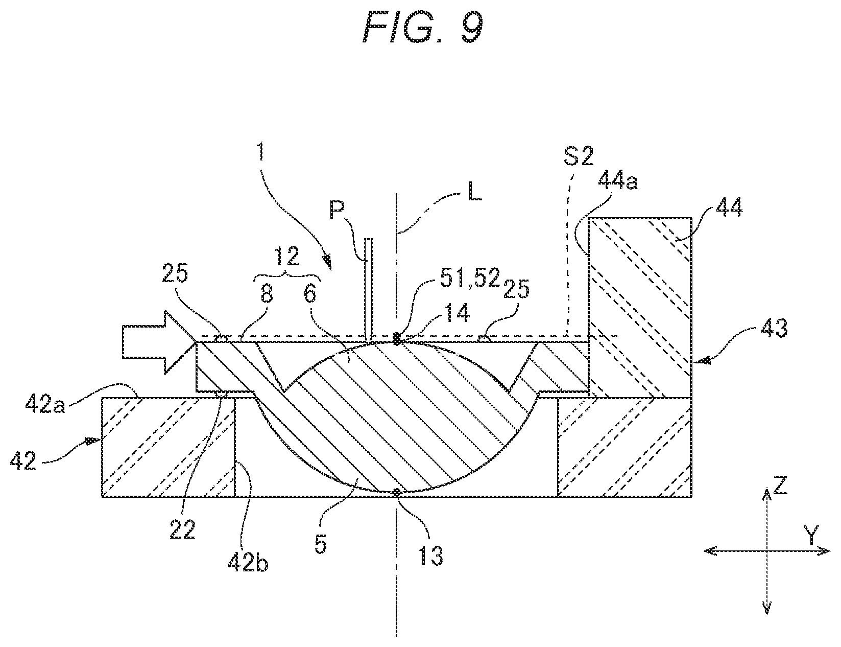 Patent US11815669 Figure 9 – Lens, optical system, projector, and imaging device