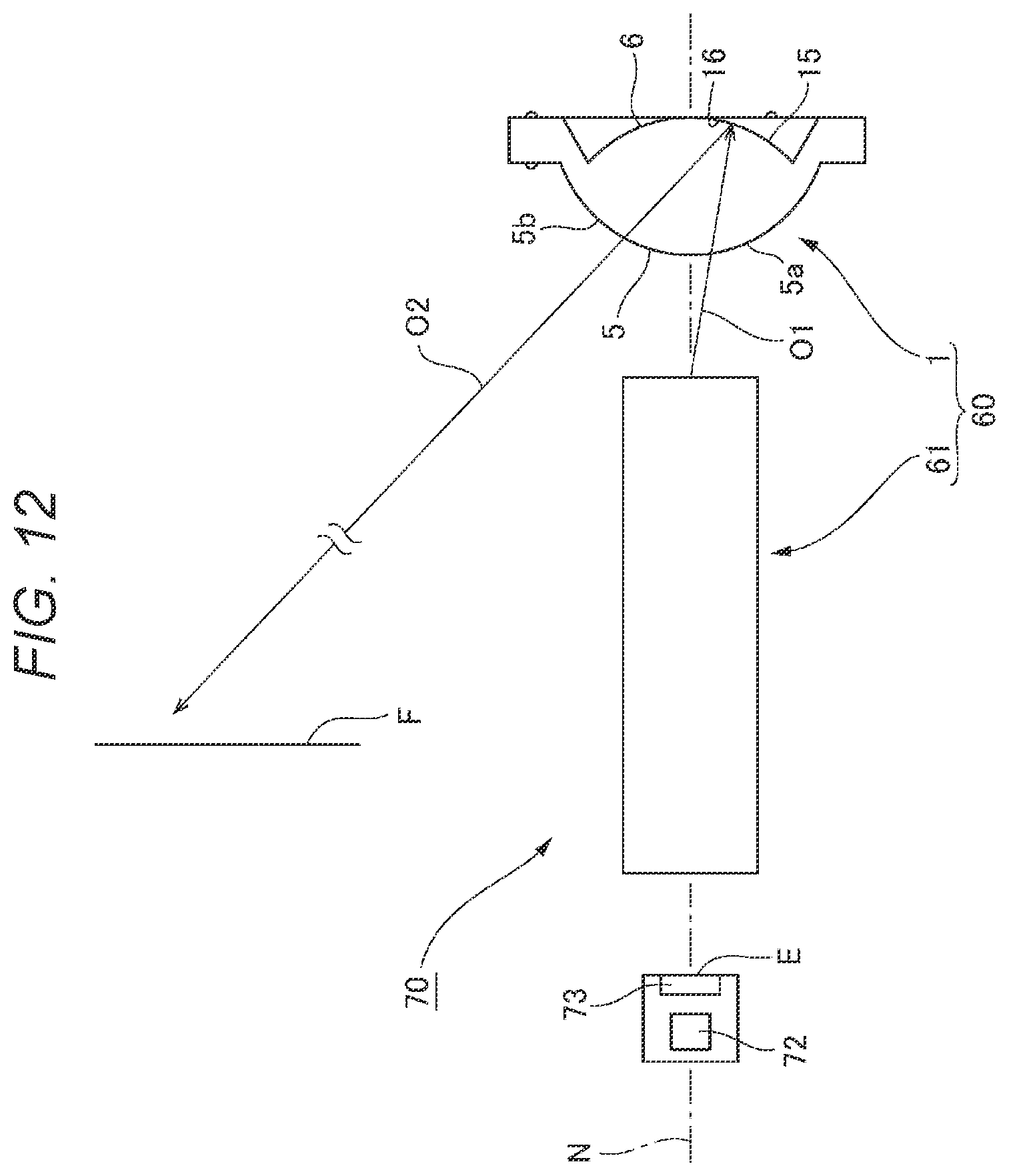 Patent US11815669 Figure 12 – Lens, optical system, projector, and imaging device