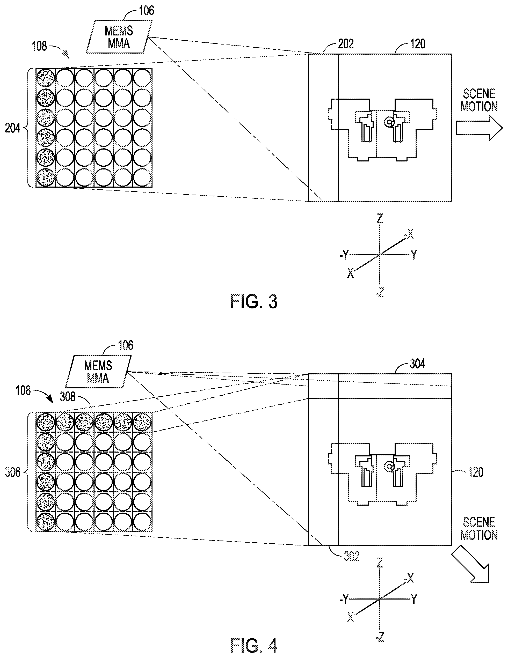 Patent US11815676 Figure 3 – Active pushbroom imaging system using a micro-electro-mechanical system (MEMS) micro-mirror array (MMA)