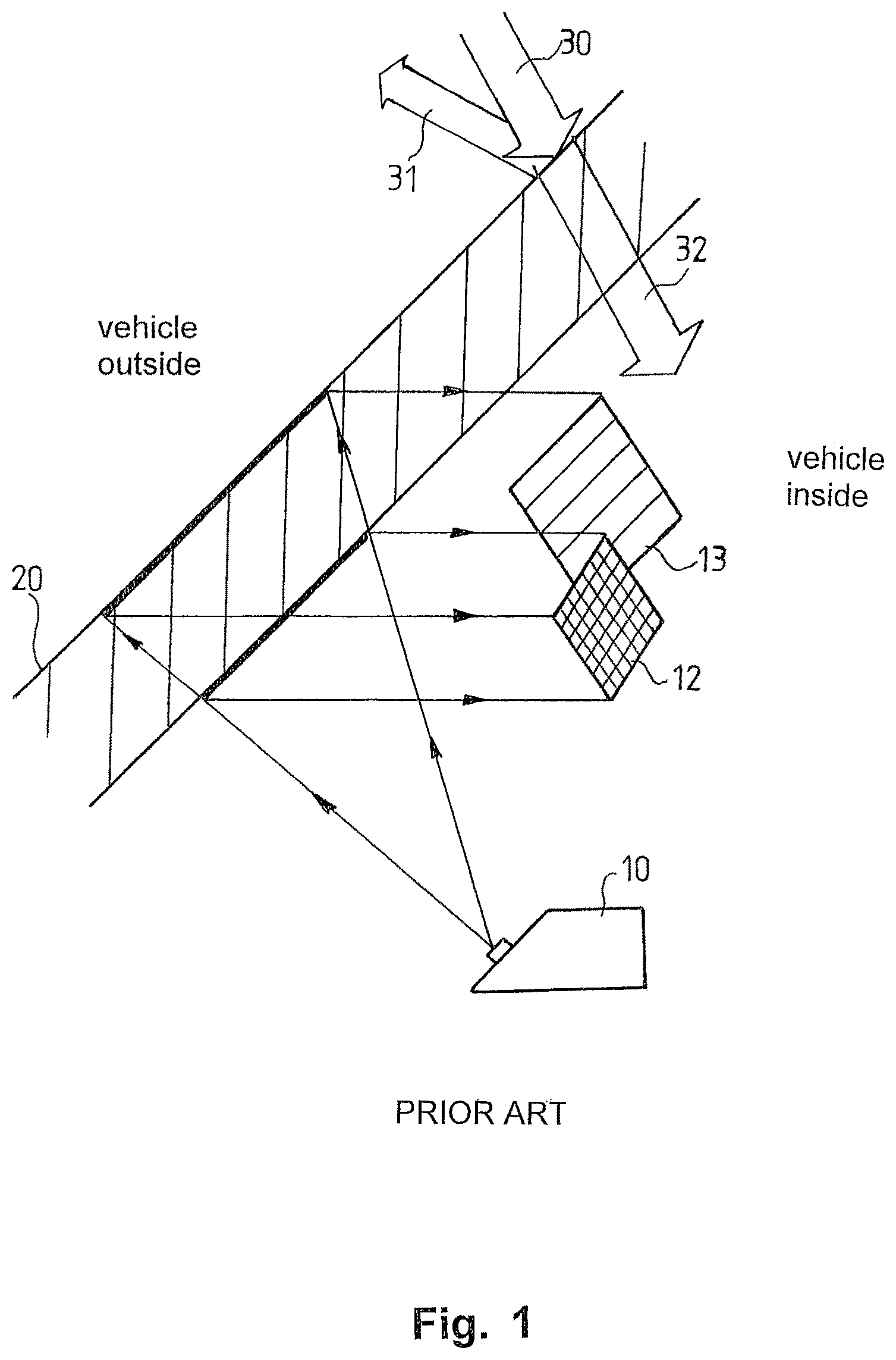 Patent US11815678 Figure 1 – Windscreen display
