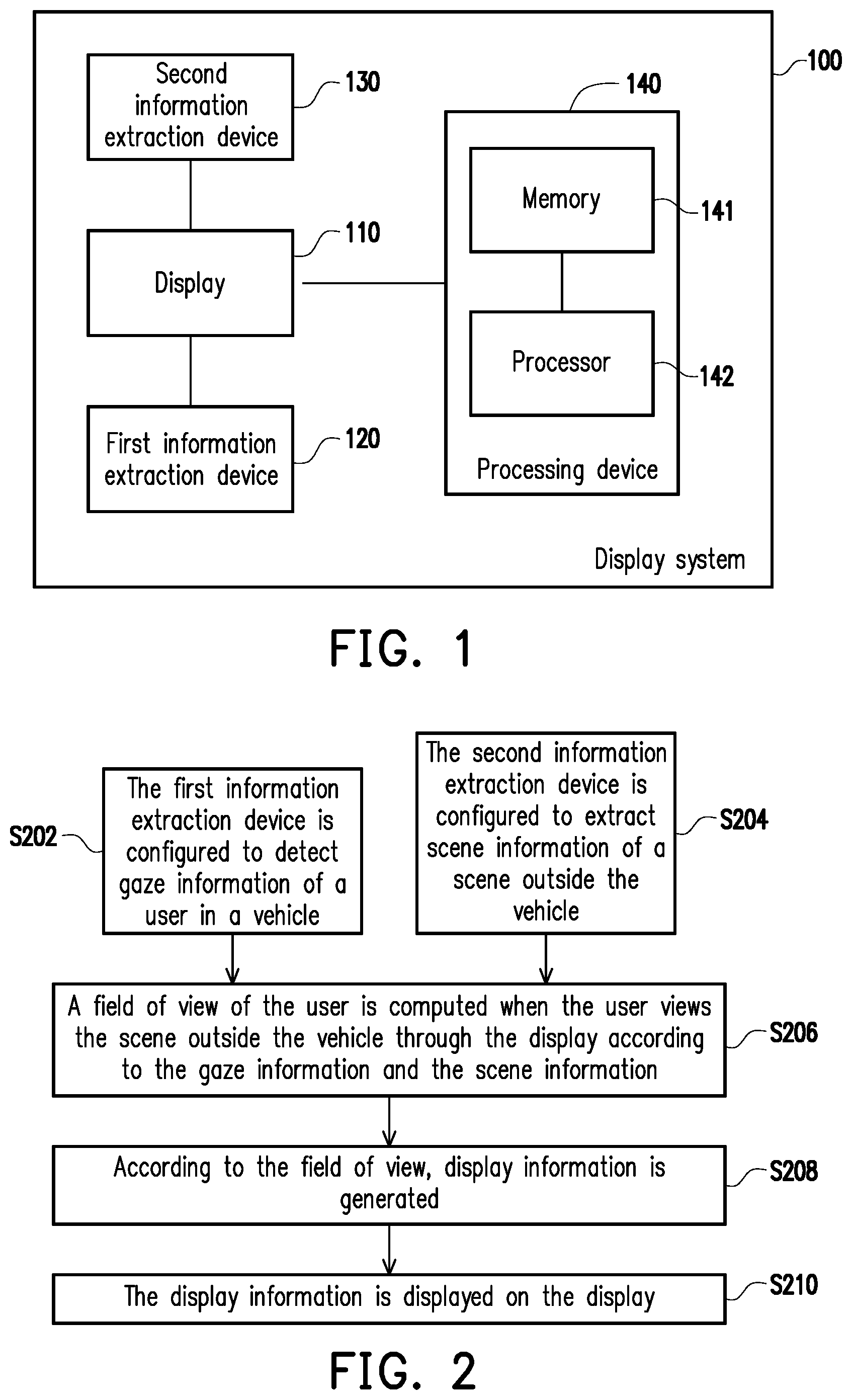 Patent US11815679 Figure 1 – Method, processing device, and display system for information display