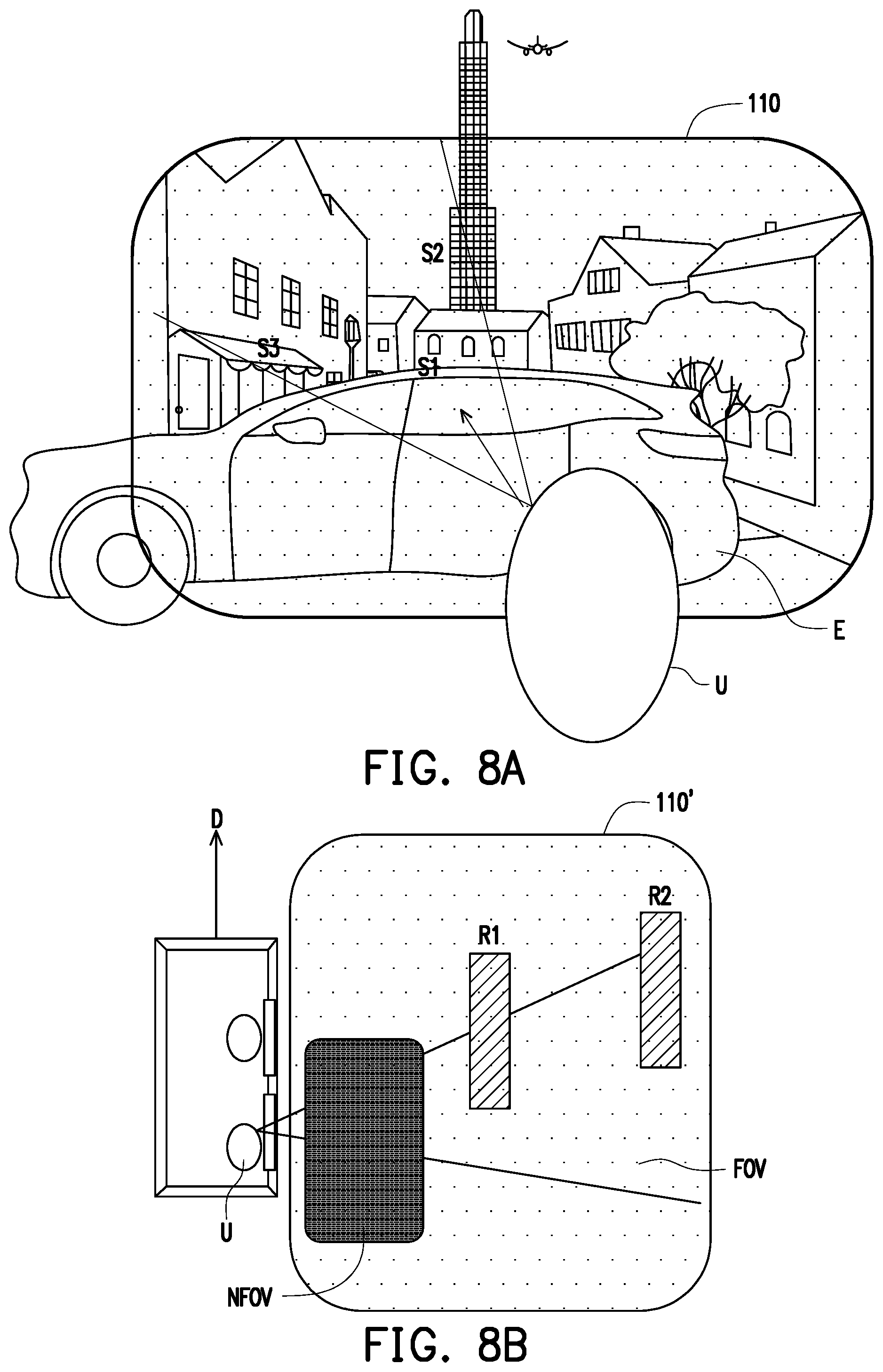 Patent US11815679 Figure 8 – Method, processing device, and display system for information display