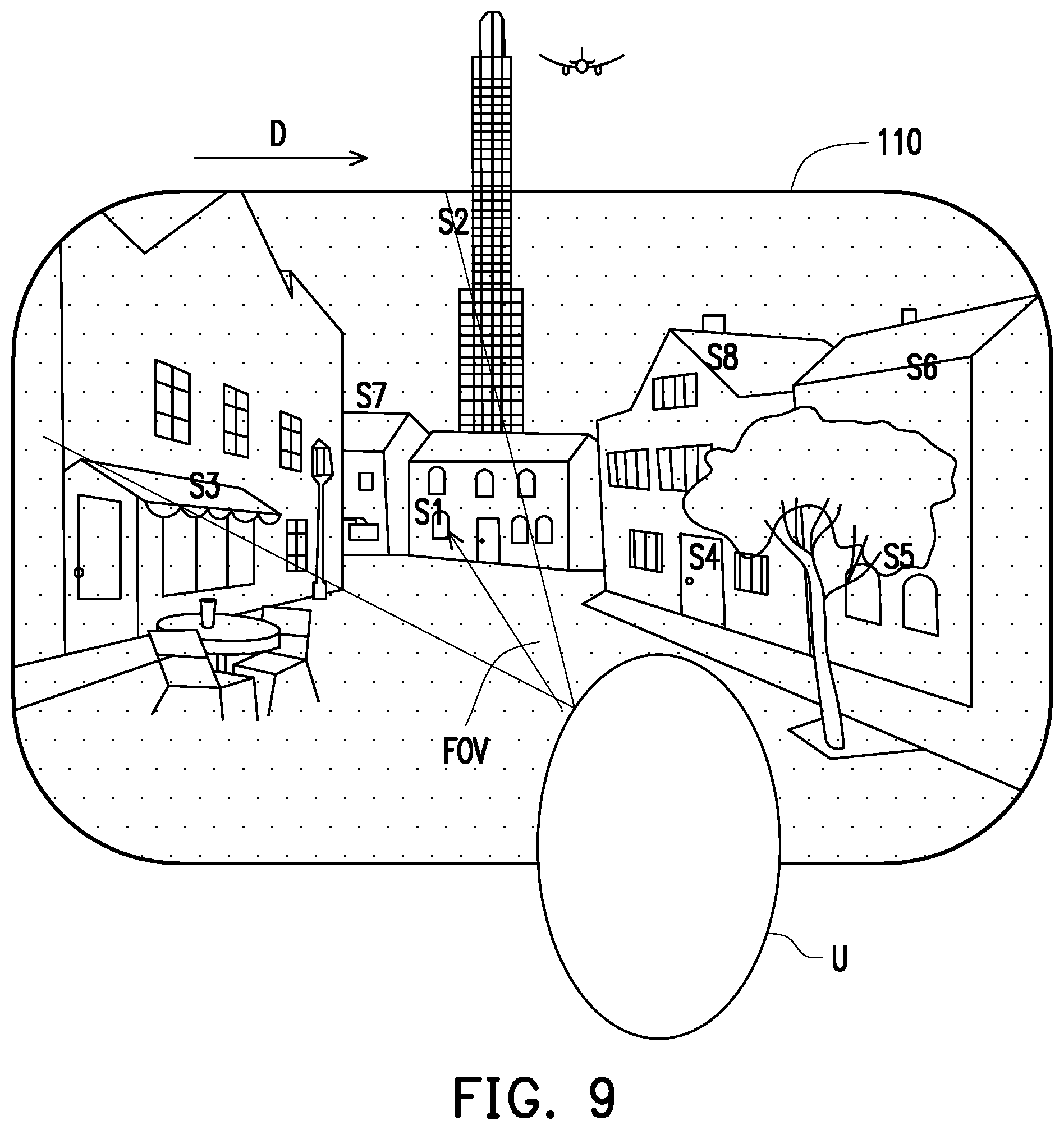 Patent US11815679 Figure 9 – Method, processing device, and display system for information display