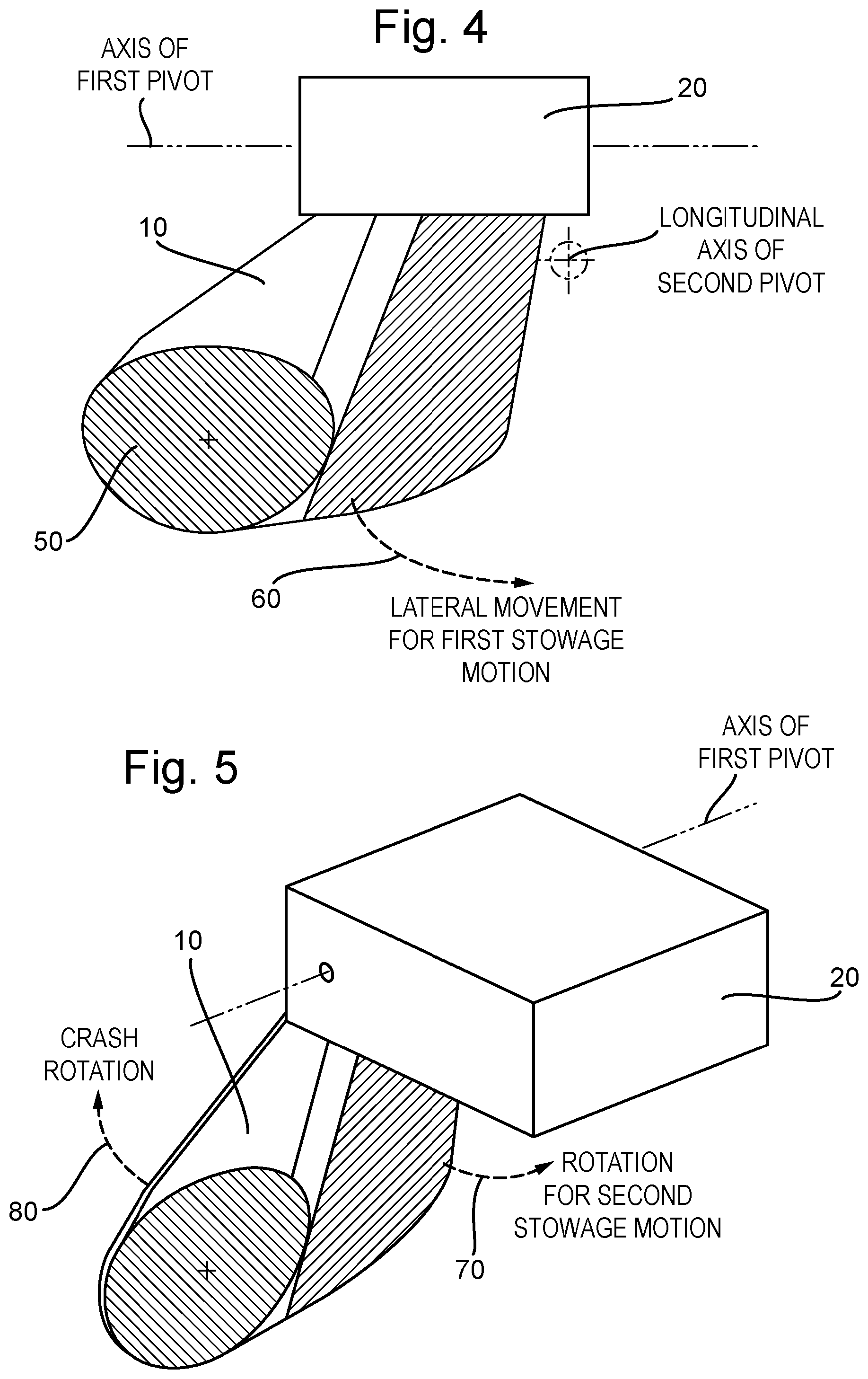 Patent US11815682 Figure 4 – Multi-axis movement support for optical combiner of head up display