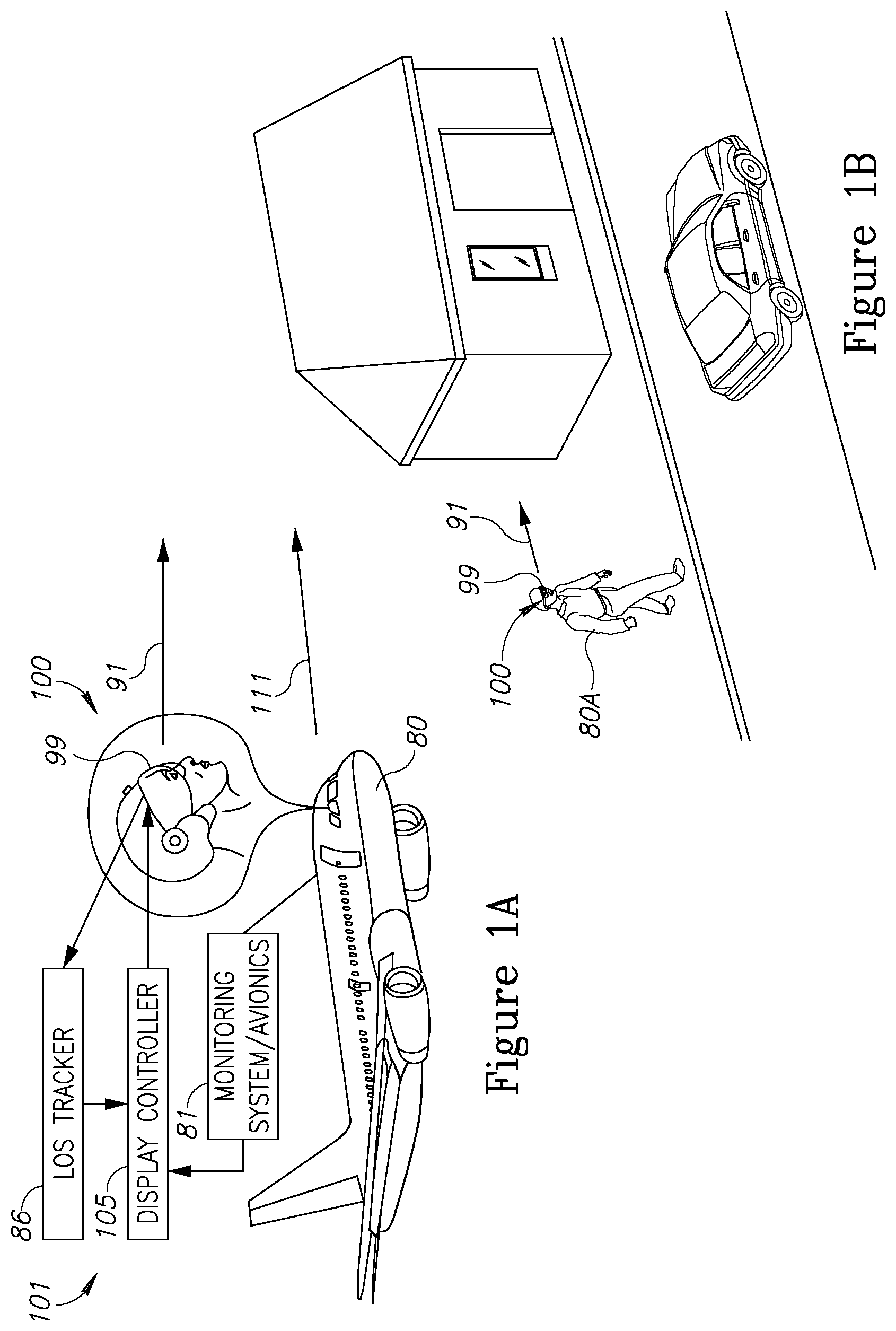 Patent US11815690 Figure 1 – Head mounted display symbology concepts and implementations, associated with a reference vector