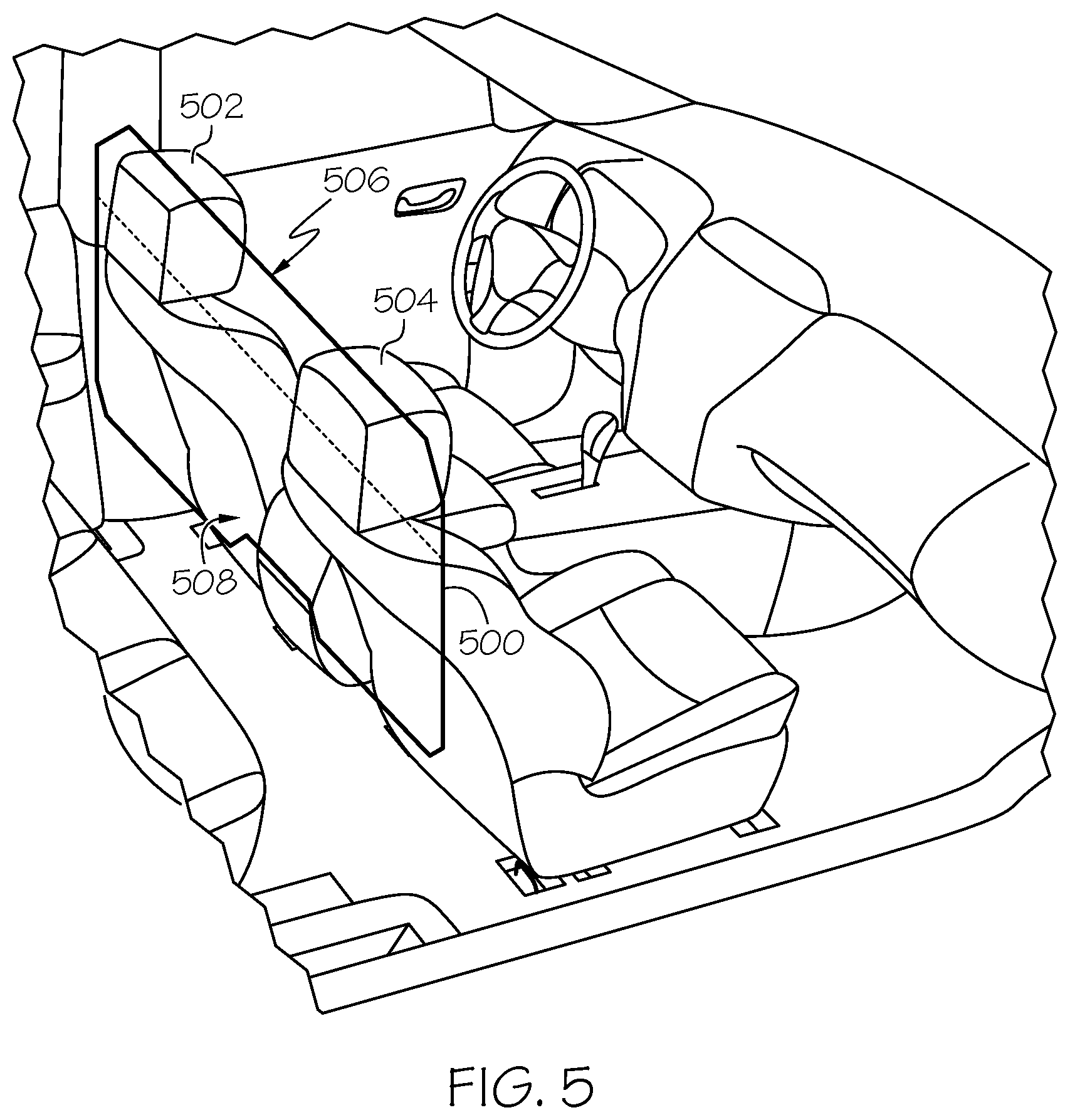 Patent US11815694 Figure 5 – AR content display for rear passengers using infrared light