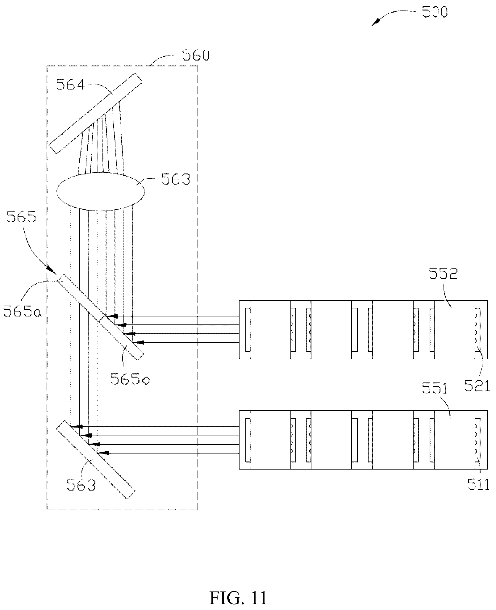 Patent US11815698 Figure 11 – Laser combining apparatus and display device