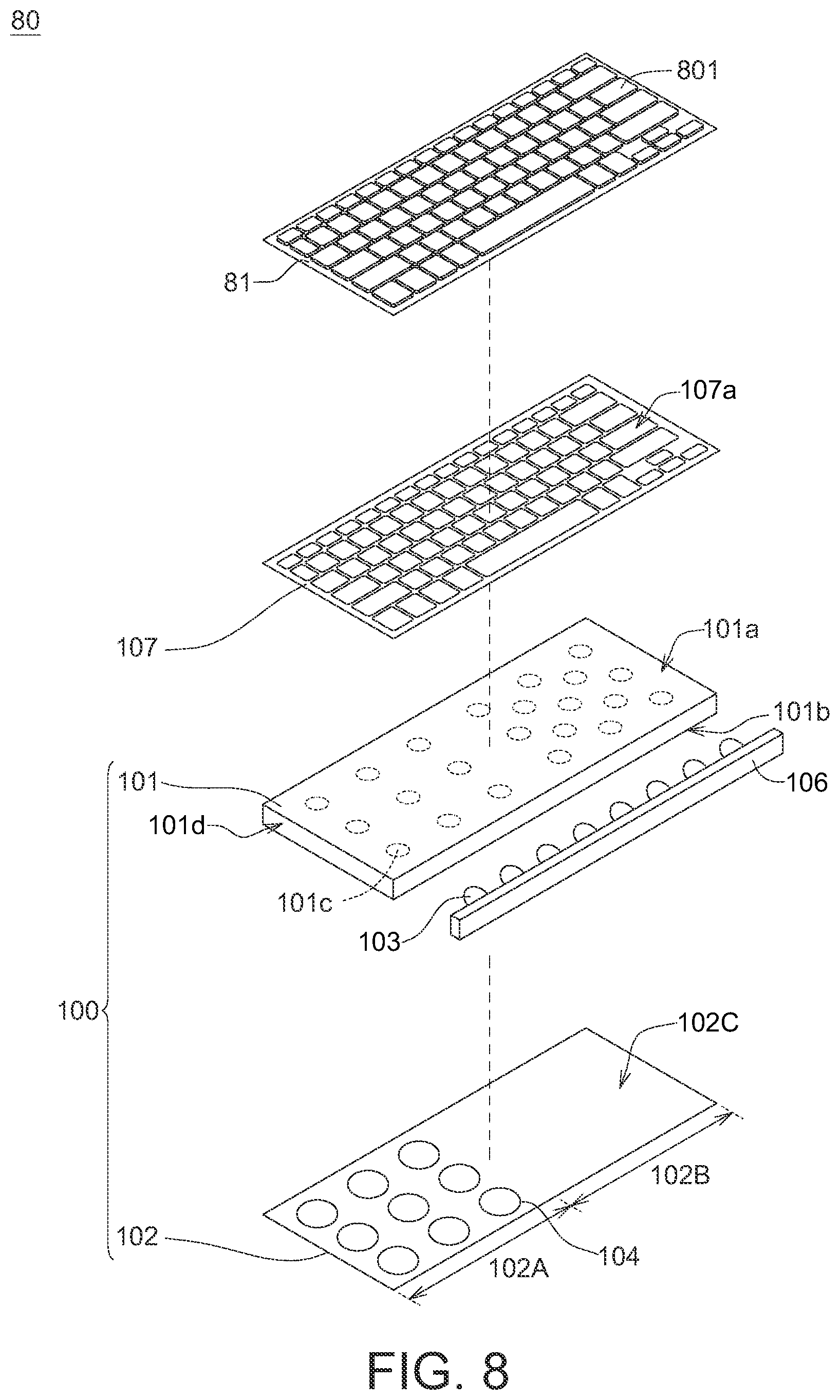 Patent US11815708 Figure 10 – Keyboard backlight module and applications thereof