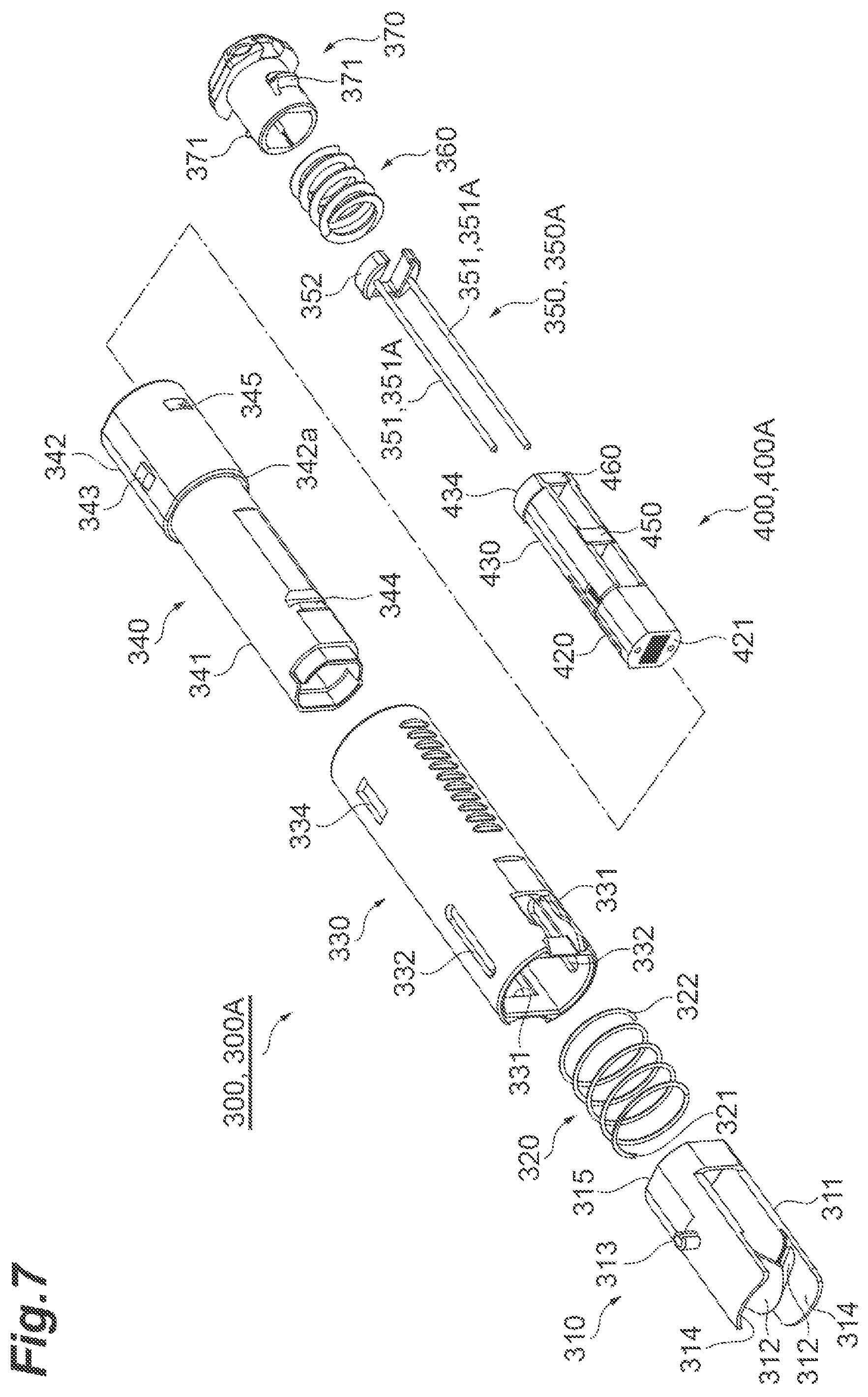 Patent US11815723 Figure 7 – Optical connection structure, optical connector, and optical connecting method