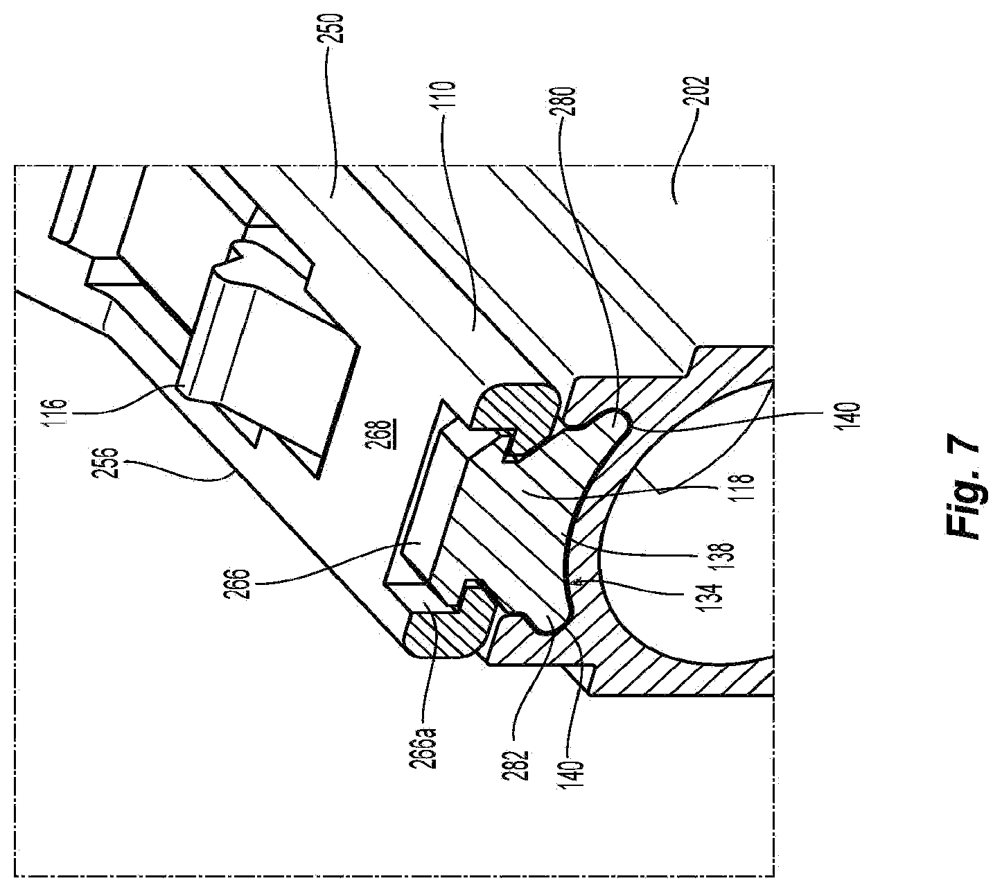 Patent US11815724 Figure 5 – Flexible push-pull boot and crimp body for fiber optic connector
