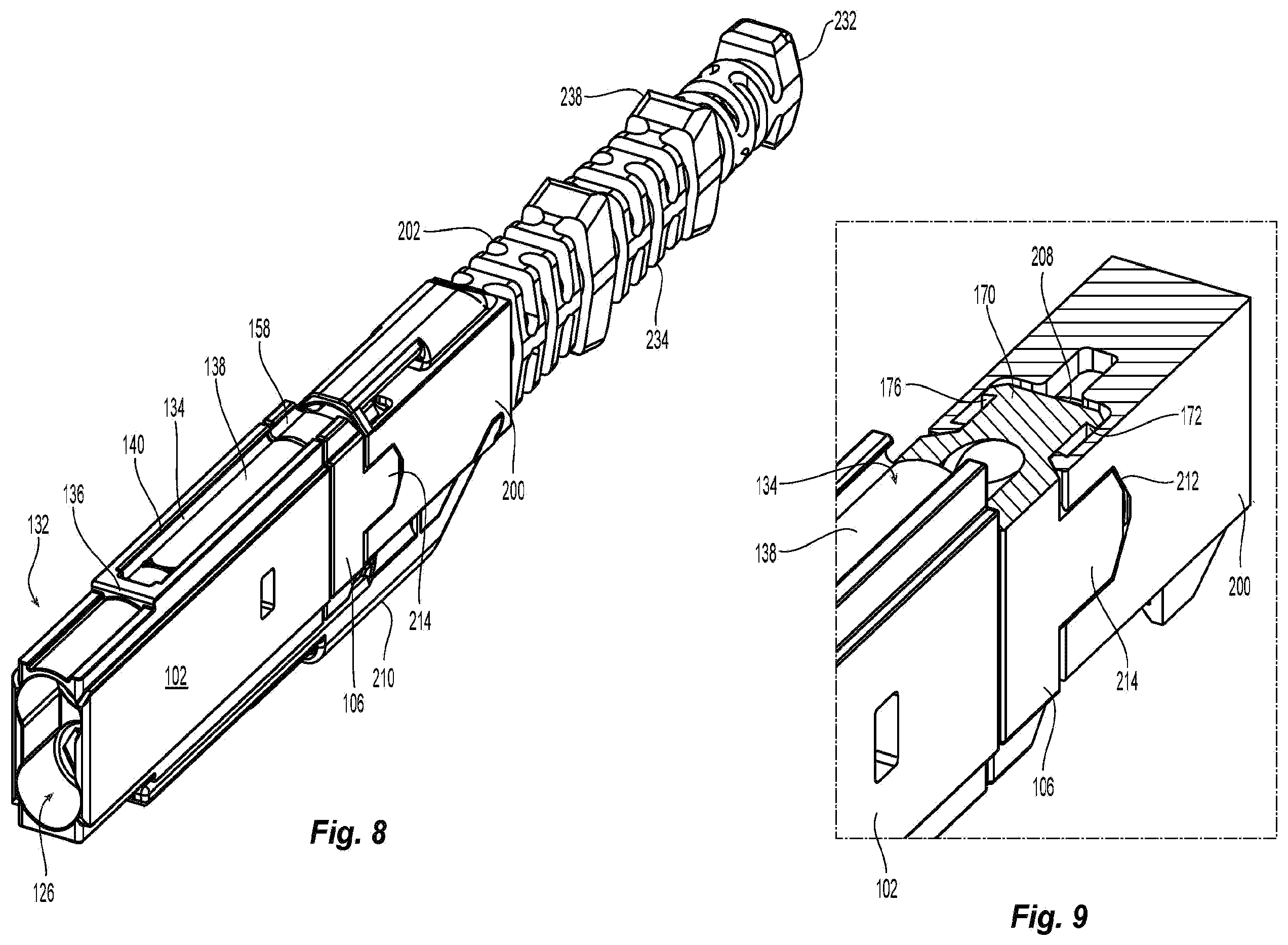 Patent US11815724 Figure 6 – Flexible push-pull boot and crimp body for fiber optic connector