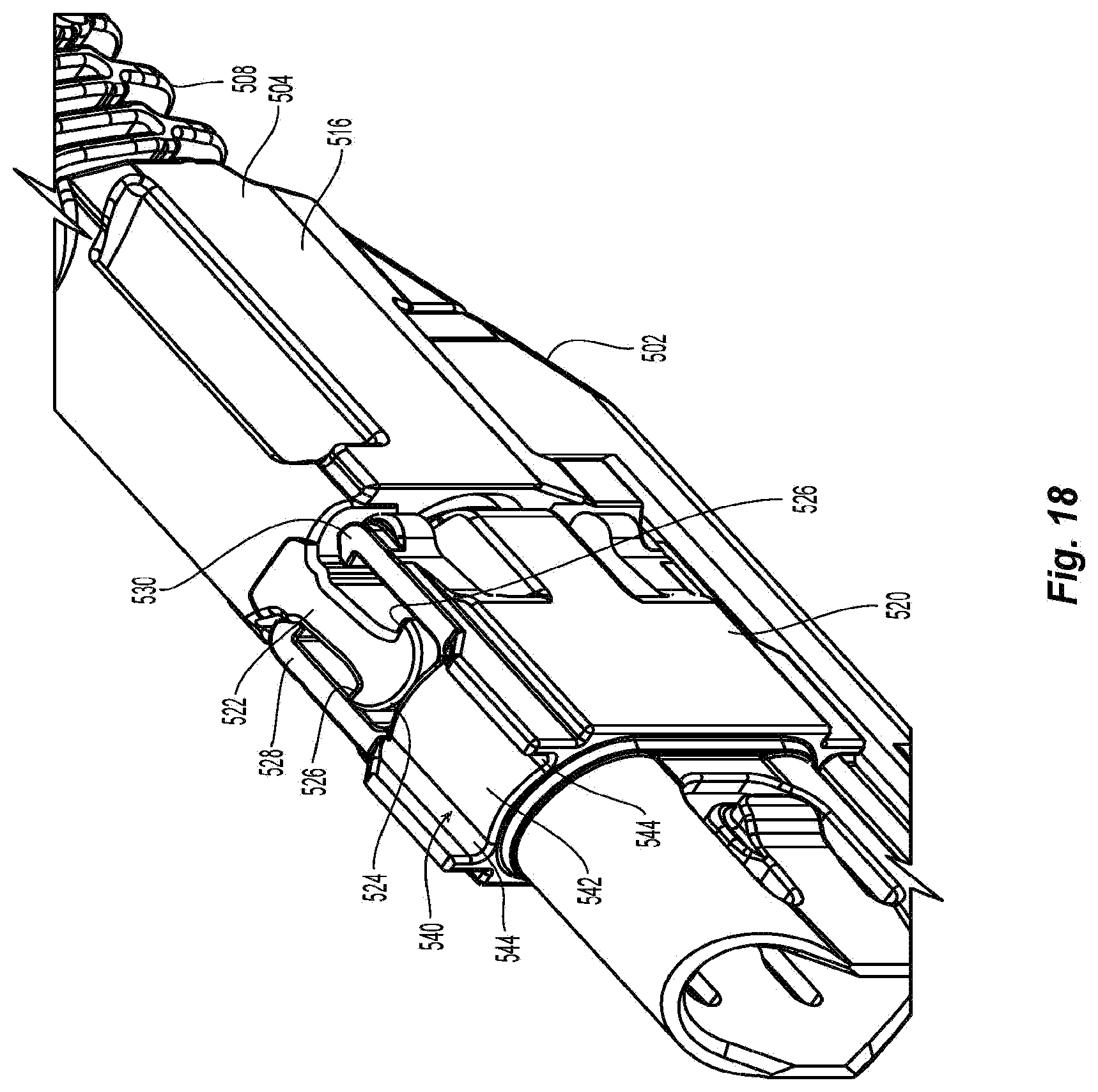 Patent US11815724 Figure 15 – Flexible push-pull boot and crimp body for fiber optic connector