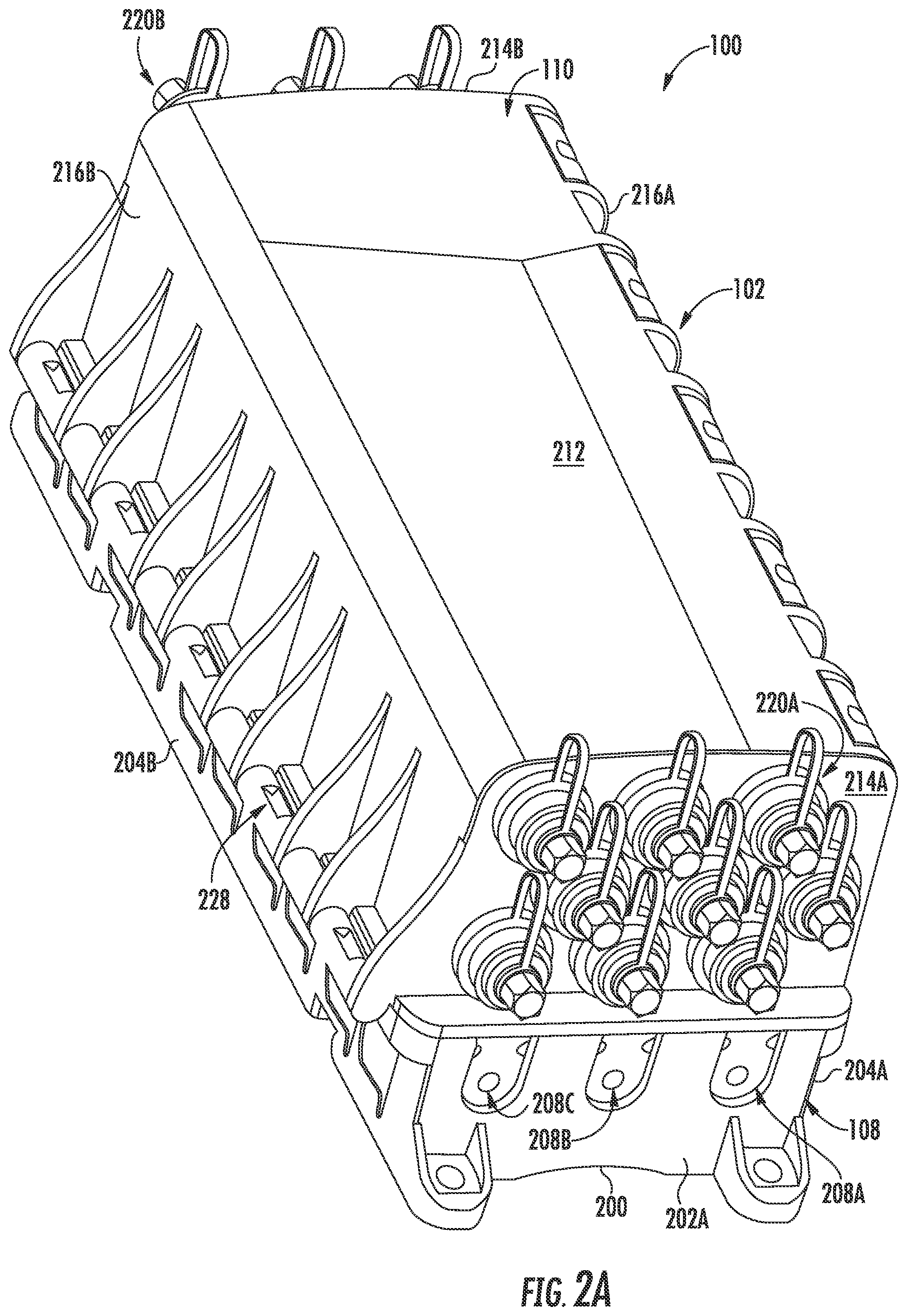 Patent US11815726 Figure 2 – Fiber optic closure terminals with increased versatility