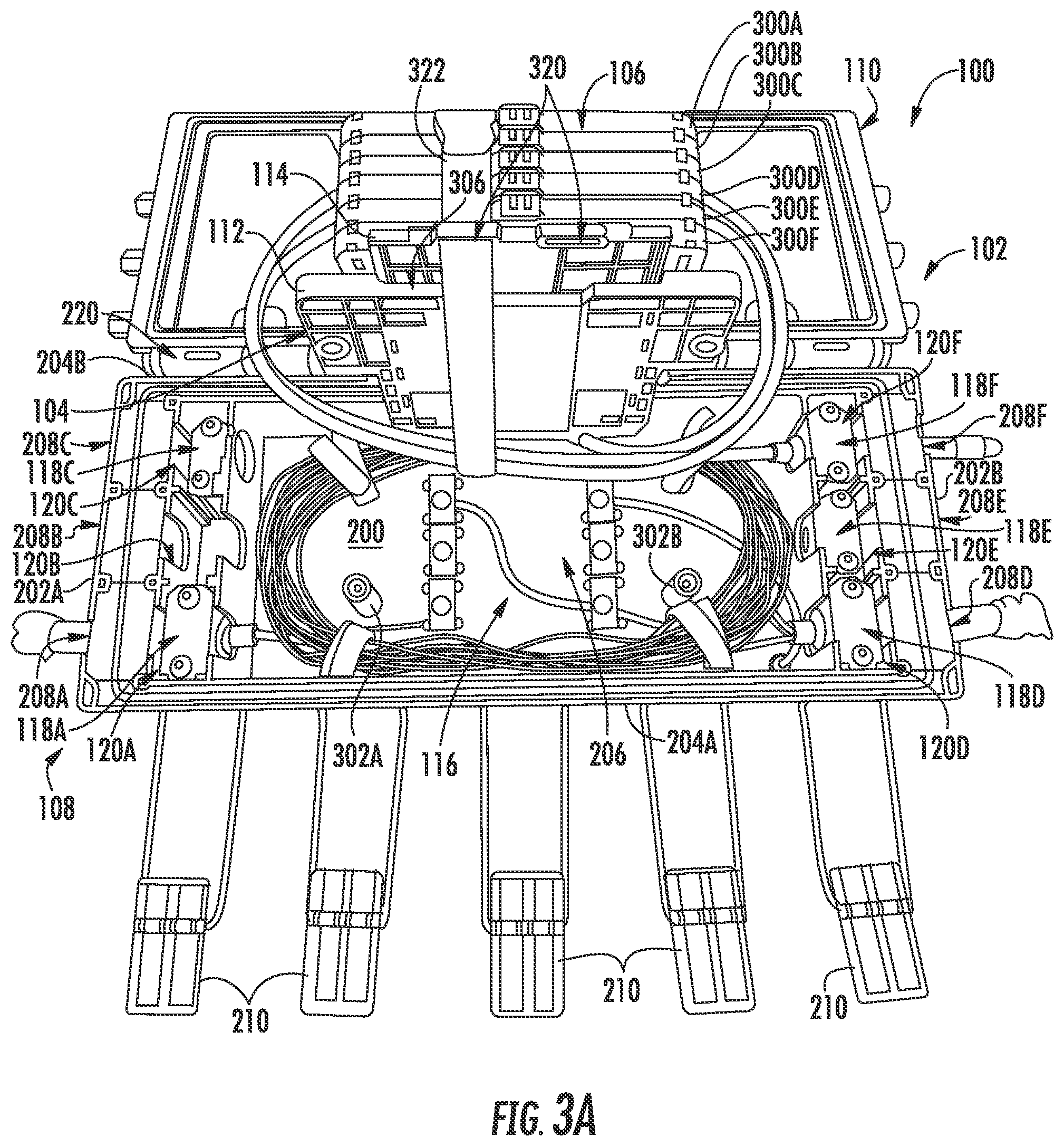 Patent US11815726 Figure 4 – Fiber optic closure terminals with increased versatility