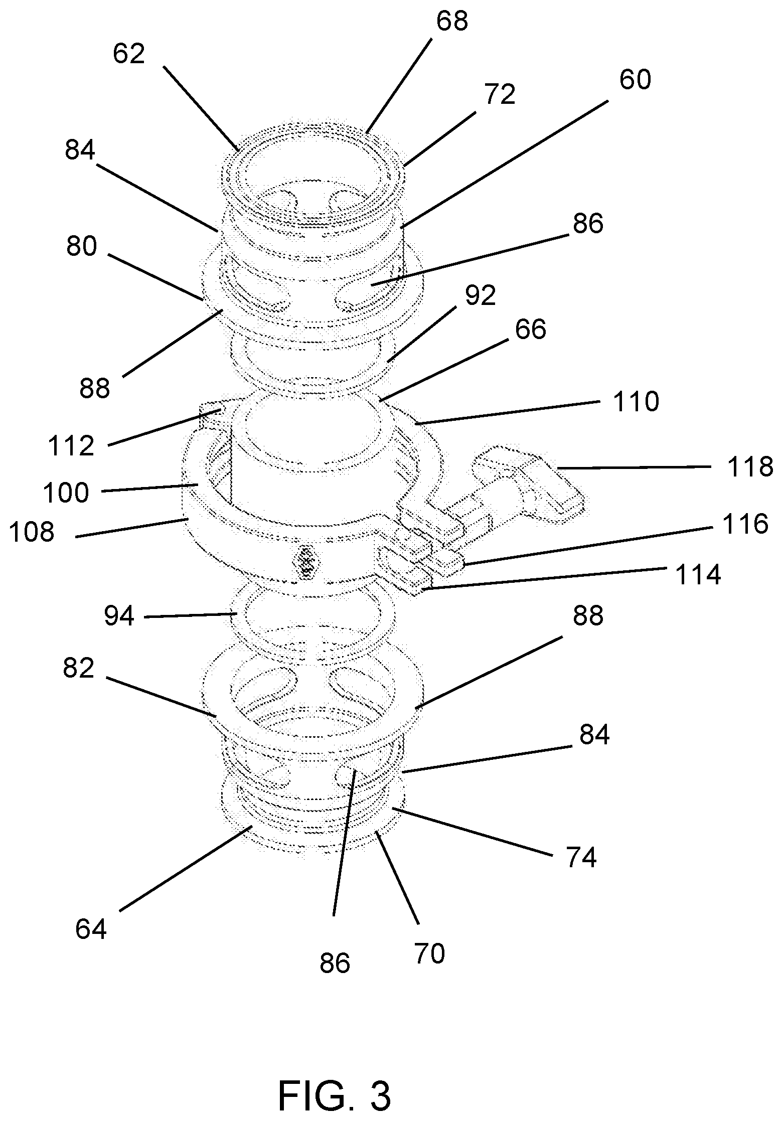 Patent US11815730 Figure 2 – Sanitary in-line sight glass assembly