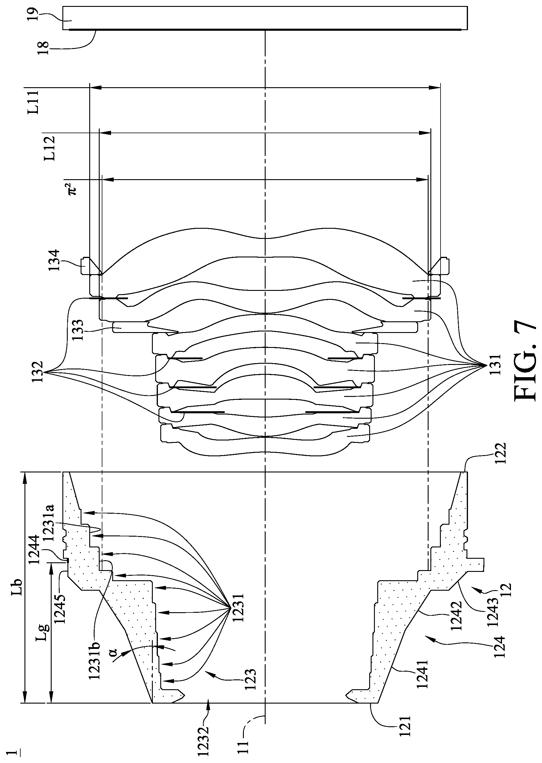 Patent US11815731 Figure 7 – Imaging lens system, camera module and electronic device
