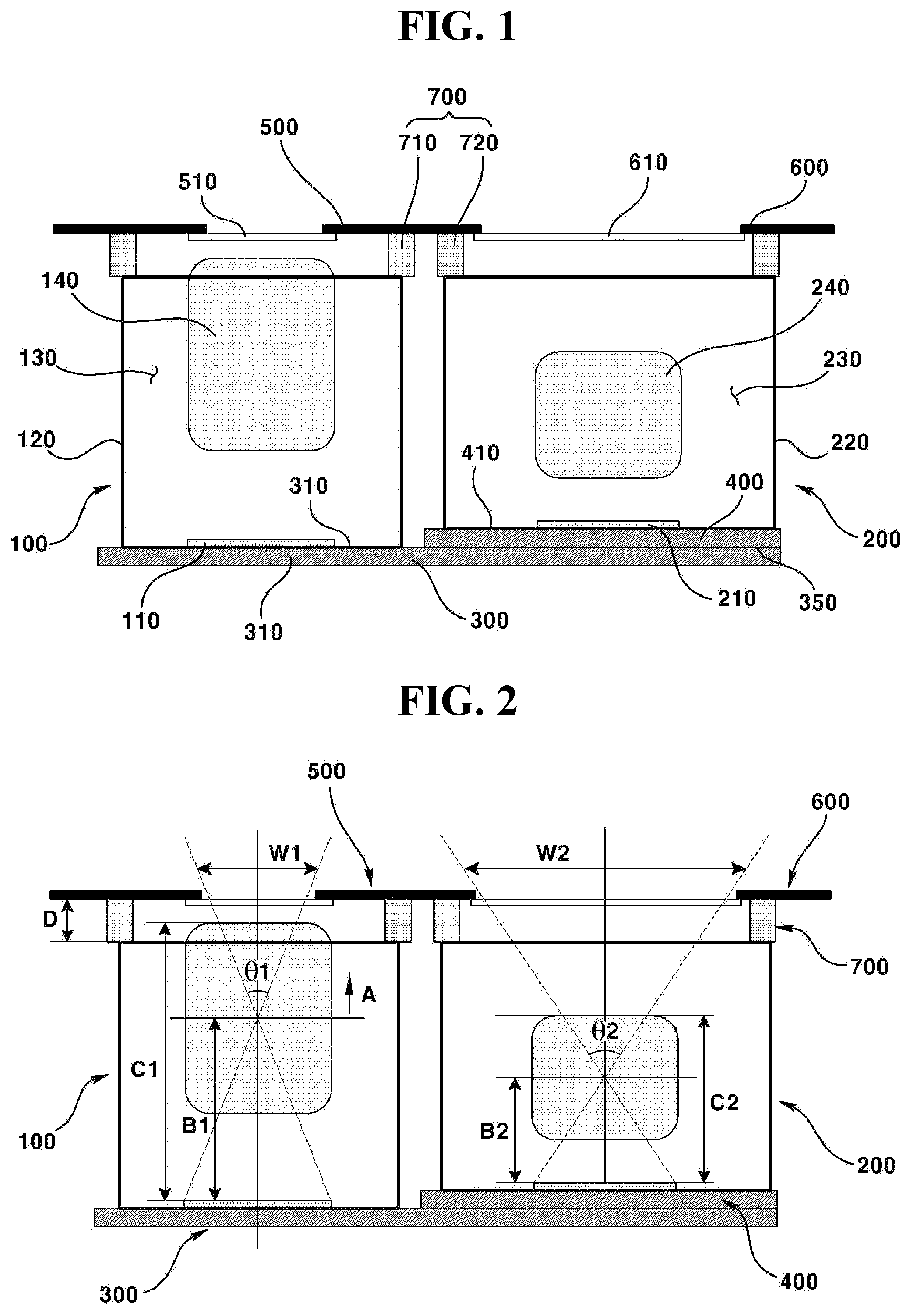 Patent US11815735 Figure 1 – Dual camera module and optical device