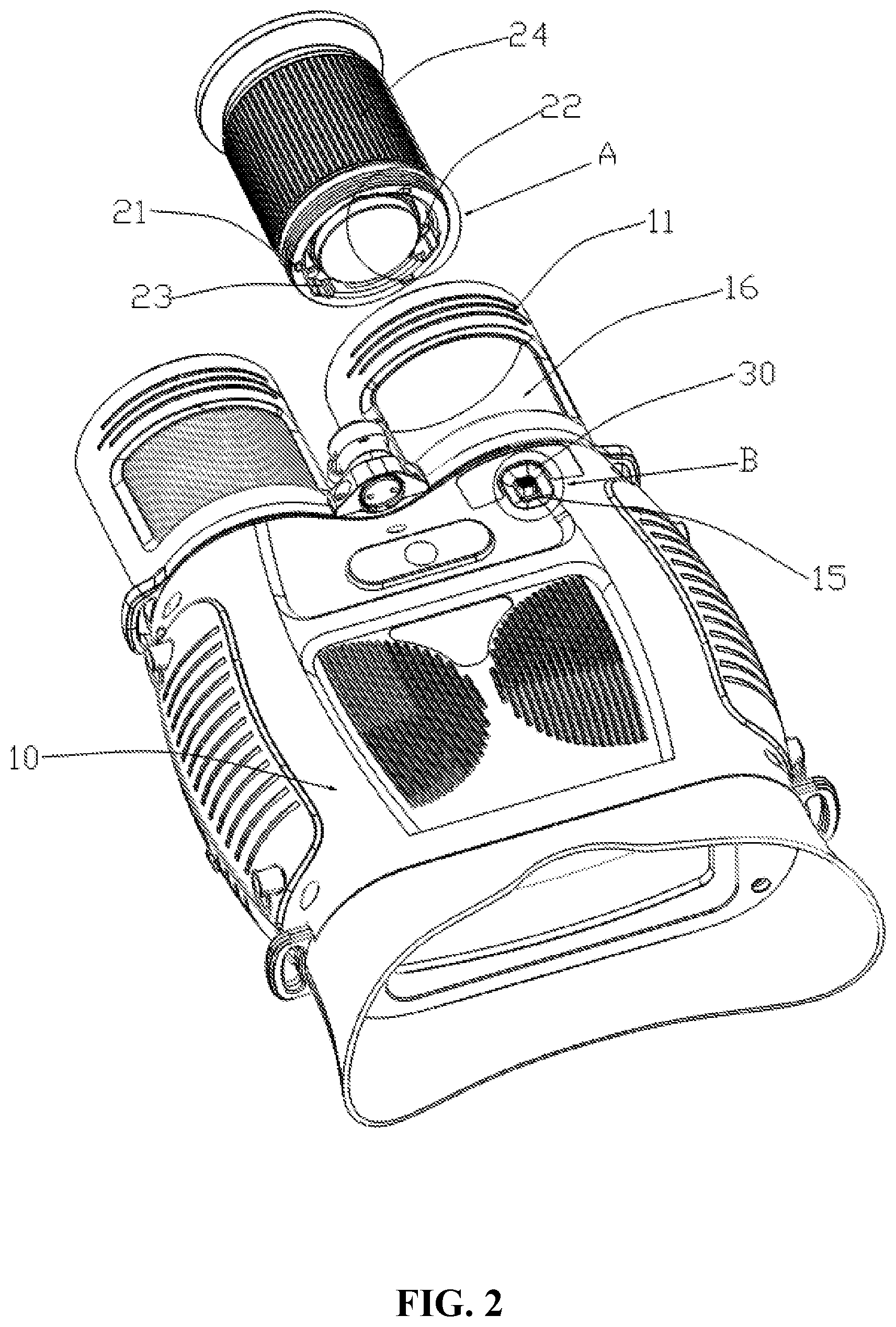 Patent US11815737 Figure 2 – Night vision binoculars with replaceable objective lens