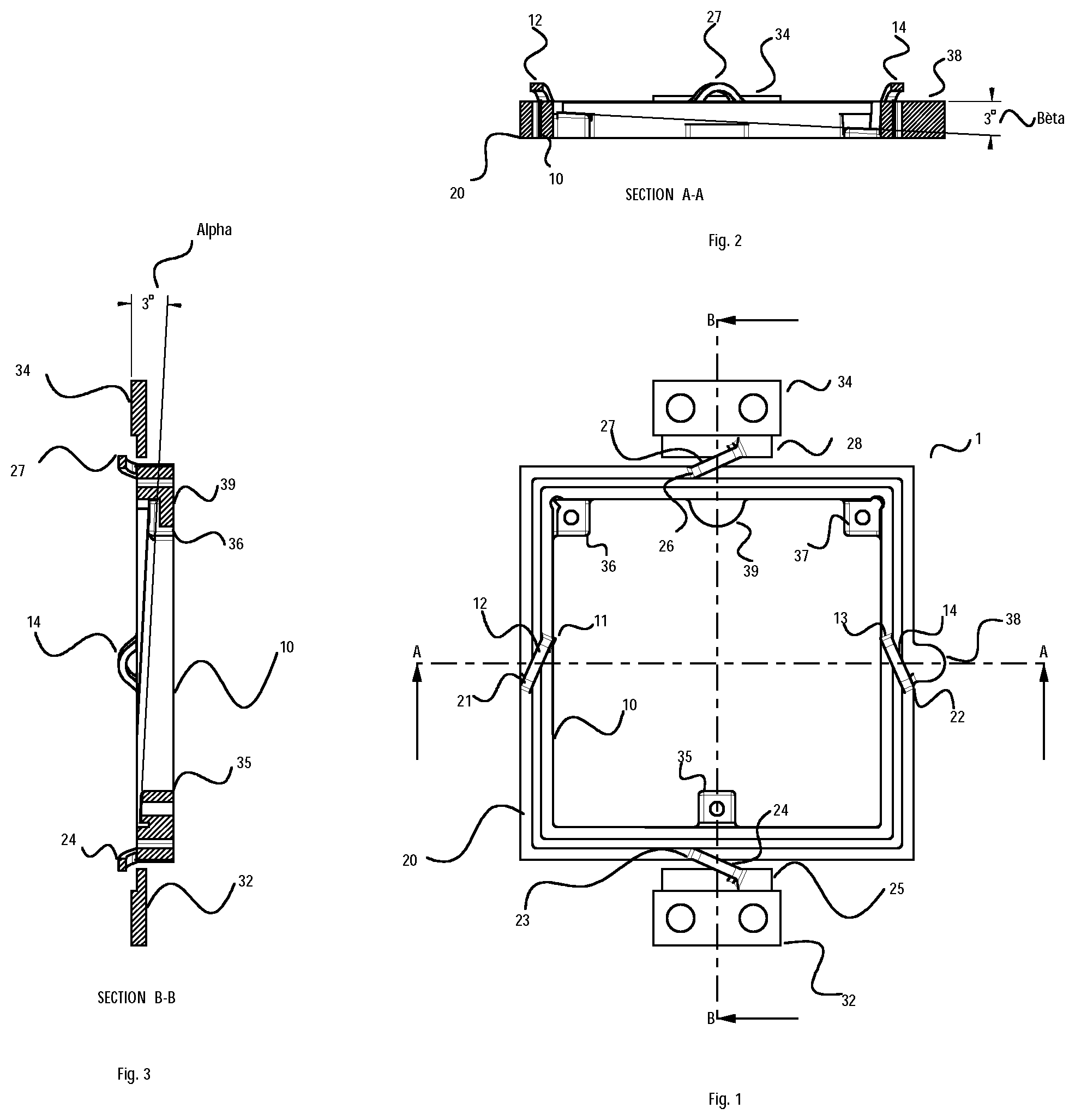 Patent US11815738 — Device for elastic pivoting about two orthogonal axes — Figure 1