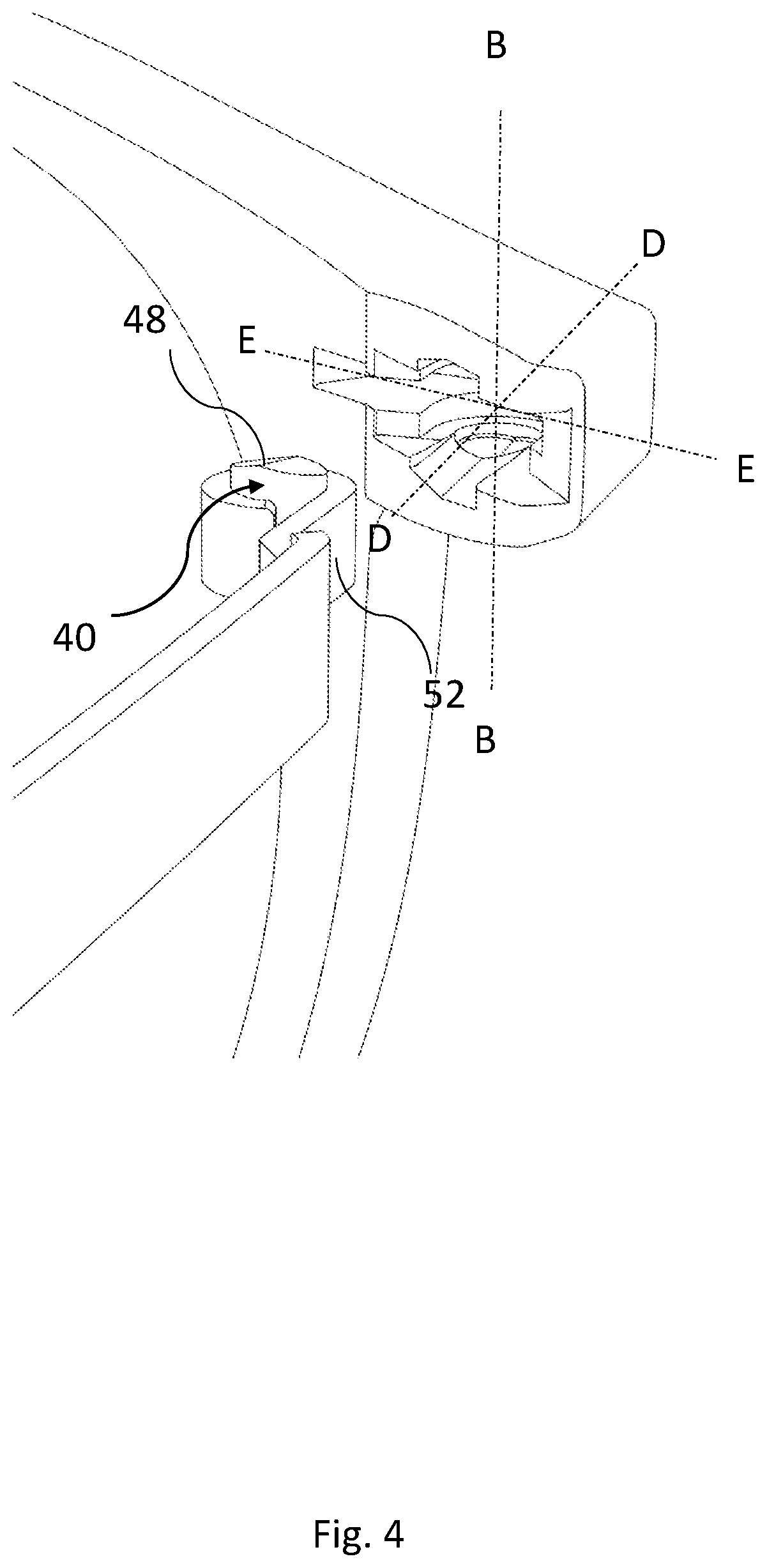 Patent US11815743 Figure 4 – Hinged spectacle frame