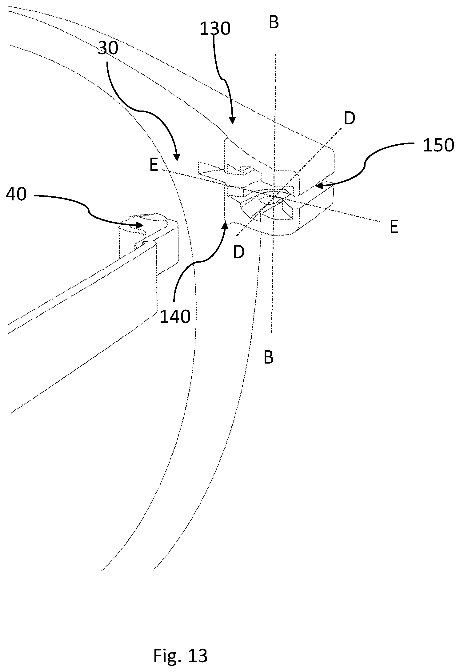 Patent US11815743 Figure 13 – Hinged spectacle frame