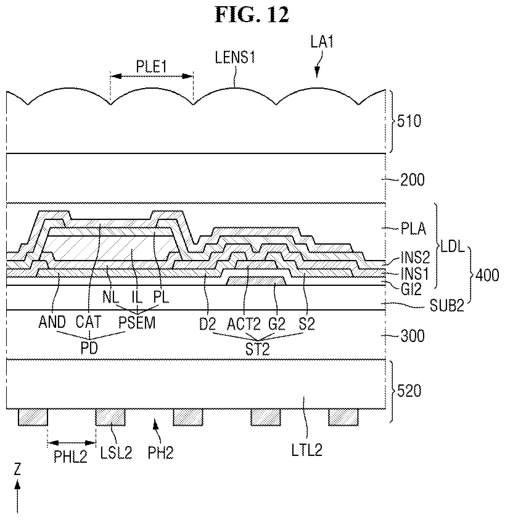 Patent US11815754 Figure 12 – Display device and method of driving the same