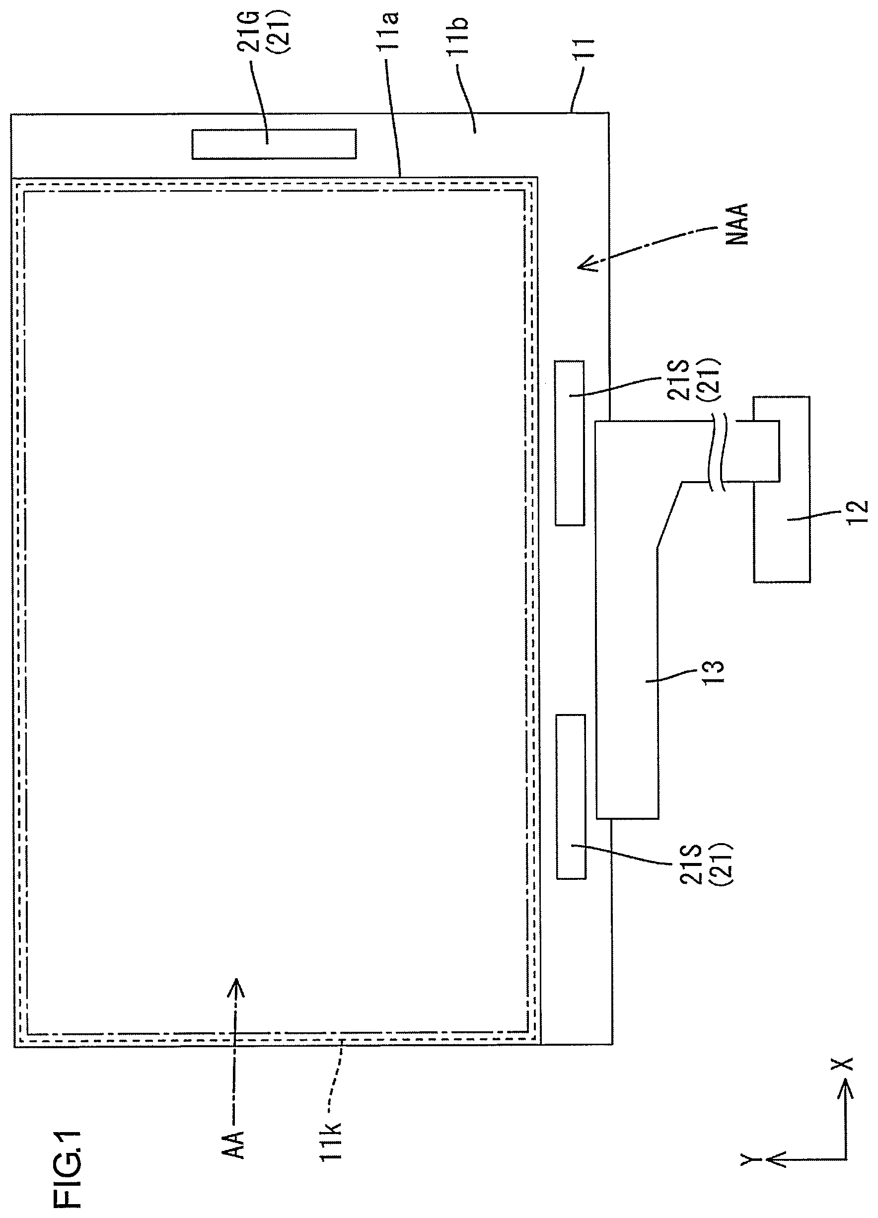 Patent US11815769 — Display device — Figure 1