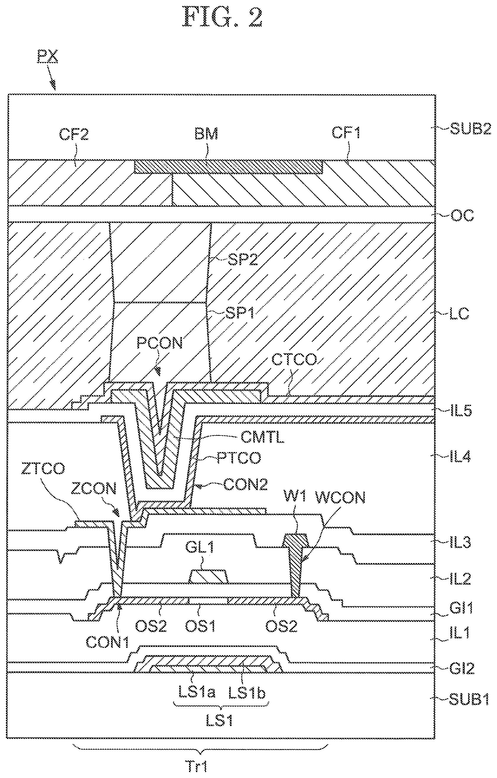 Patent US11815770 Figure 2 – Display device and array substrate