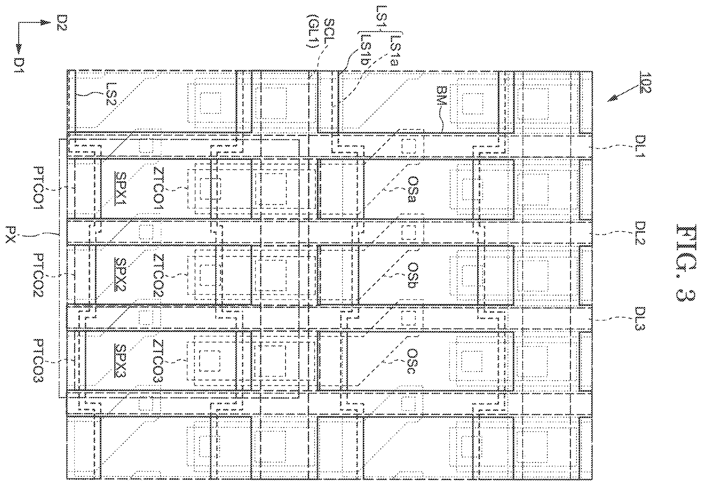 Patent US11815770 Figure 3 – Display device and array substrate