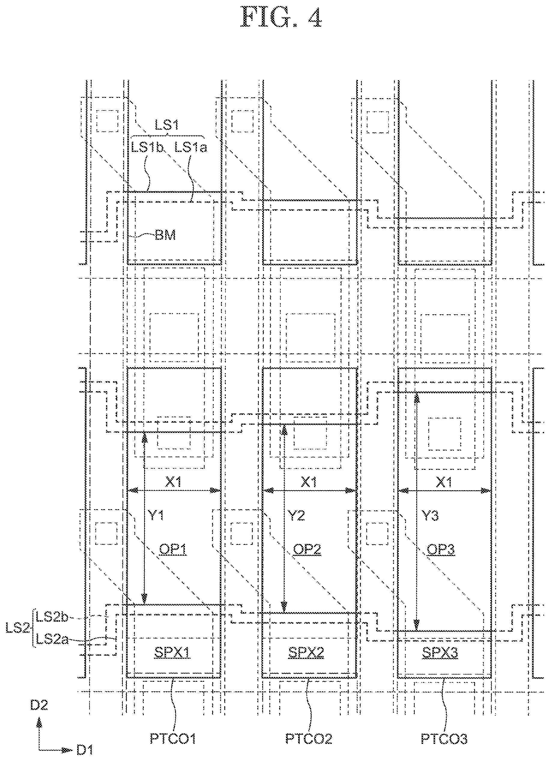 Patent US11815770 Figure 4 – Display device and array substrate