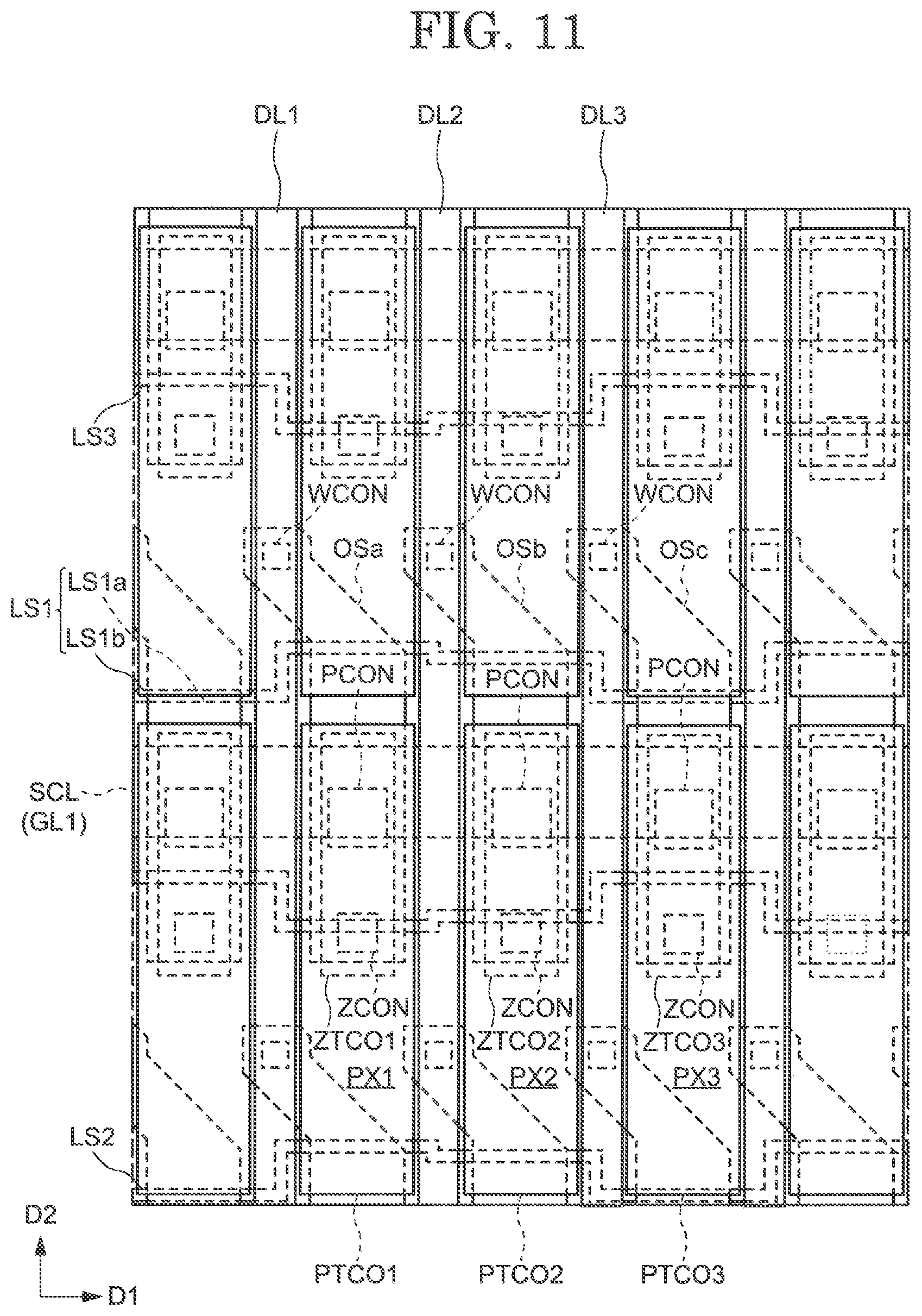 Patent US11815770 Figure 11 – Display device and array substrate