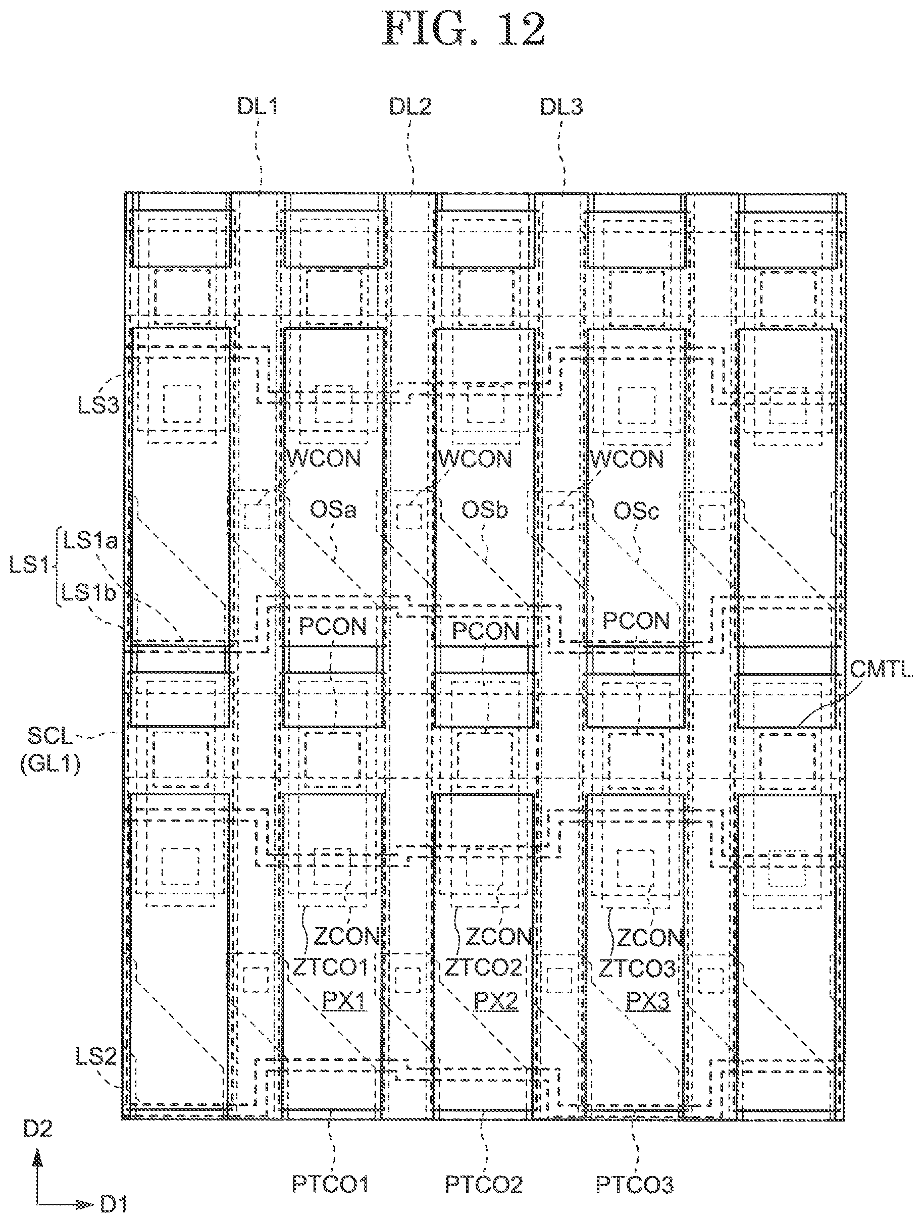 Patent US11815770 Figure 12 – Display device and array substrate