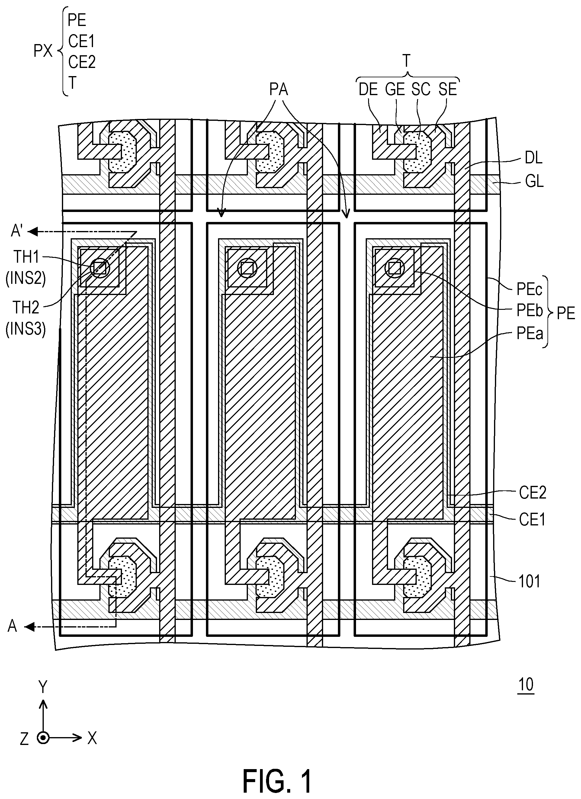 Patent US11815771 Figure 1 – Display panel and manufacturing method thereof