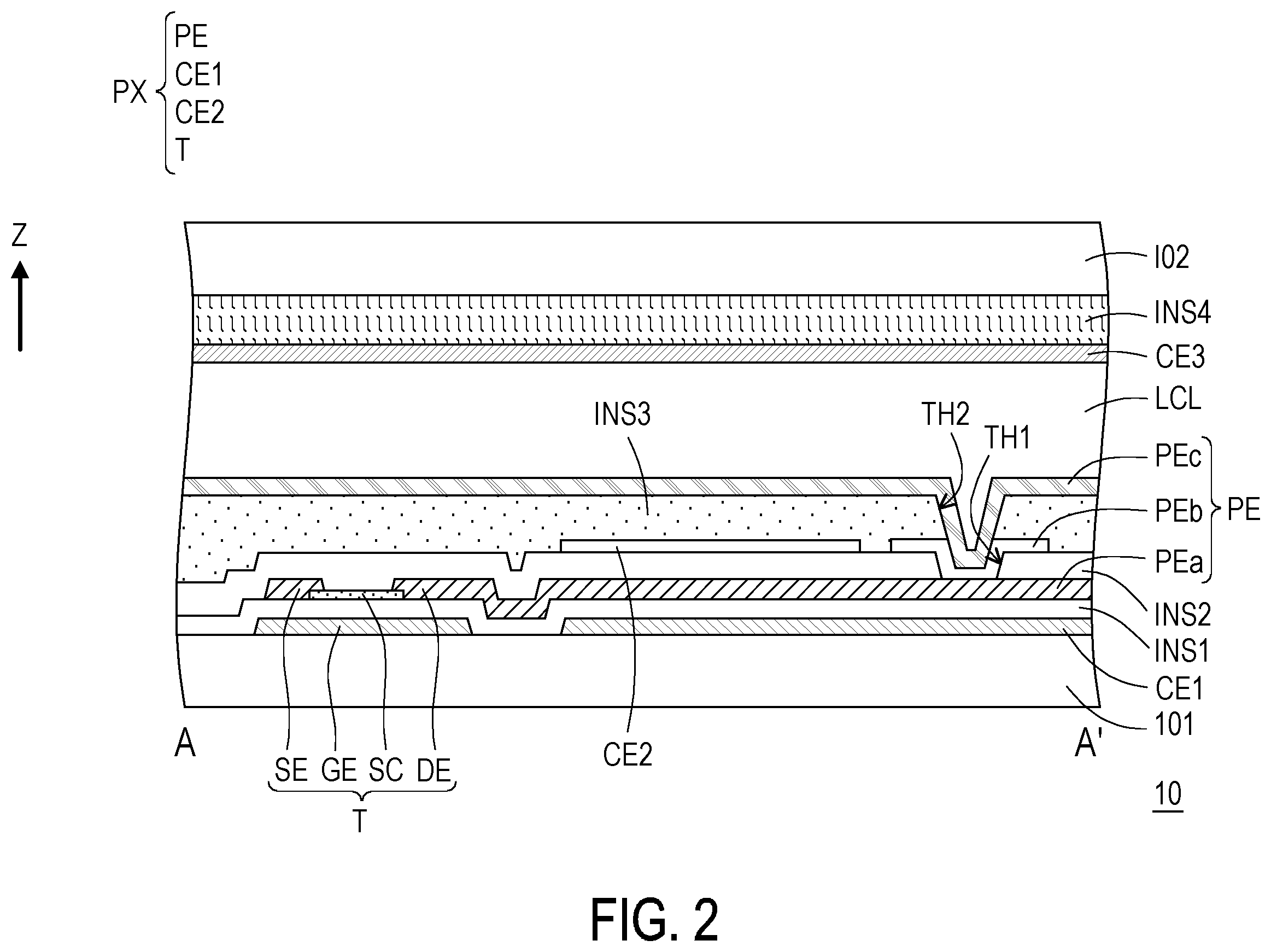 Patent US11815771 Figure 2 – Display panel and manufacturing method thereof