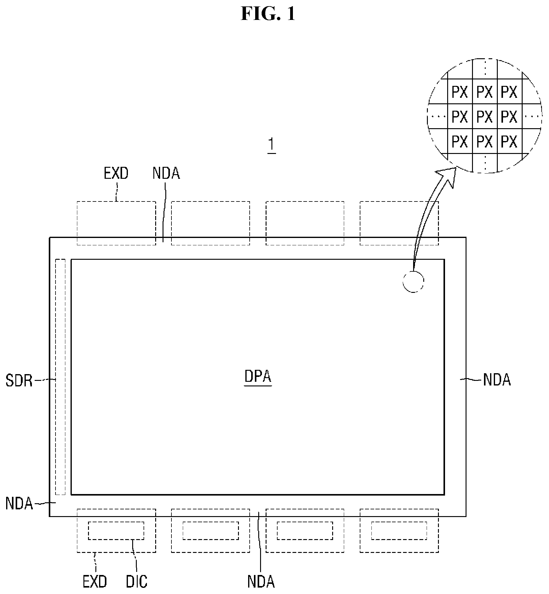 Patent US11815772 Figure 1 – Display device including first and second switching elements
