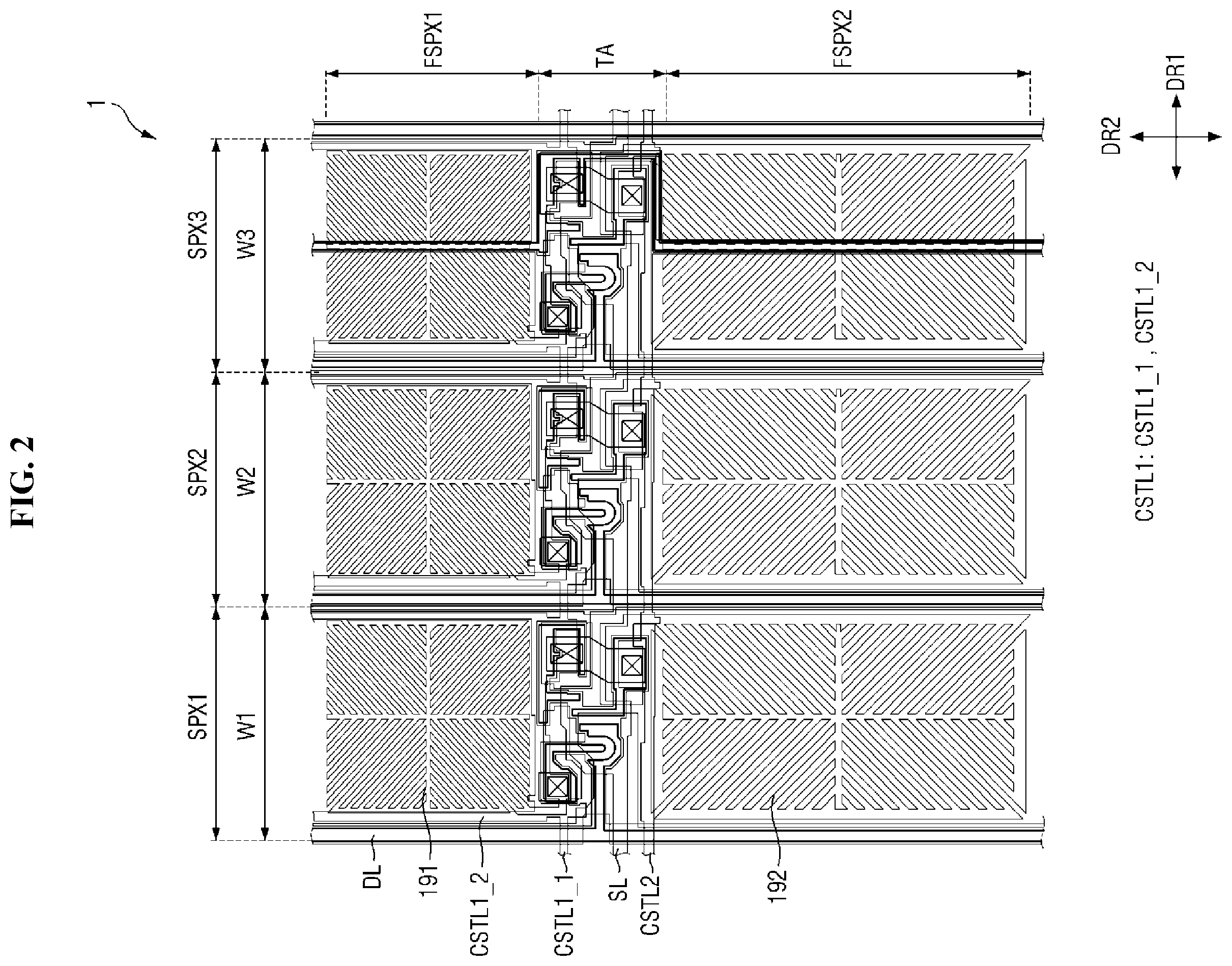 Patent US11815772 Figure 2 – Display device including first and second switching elements