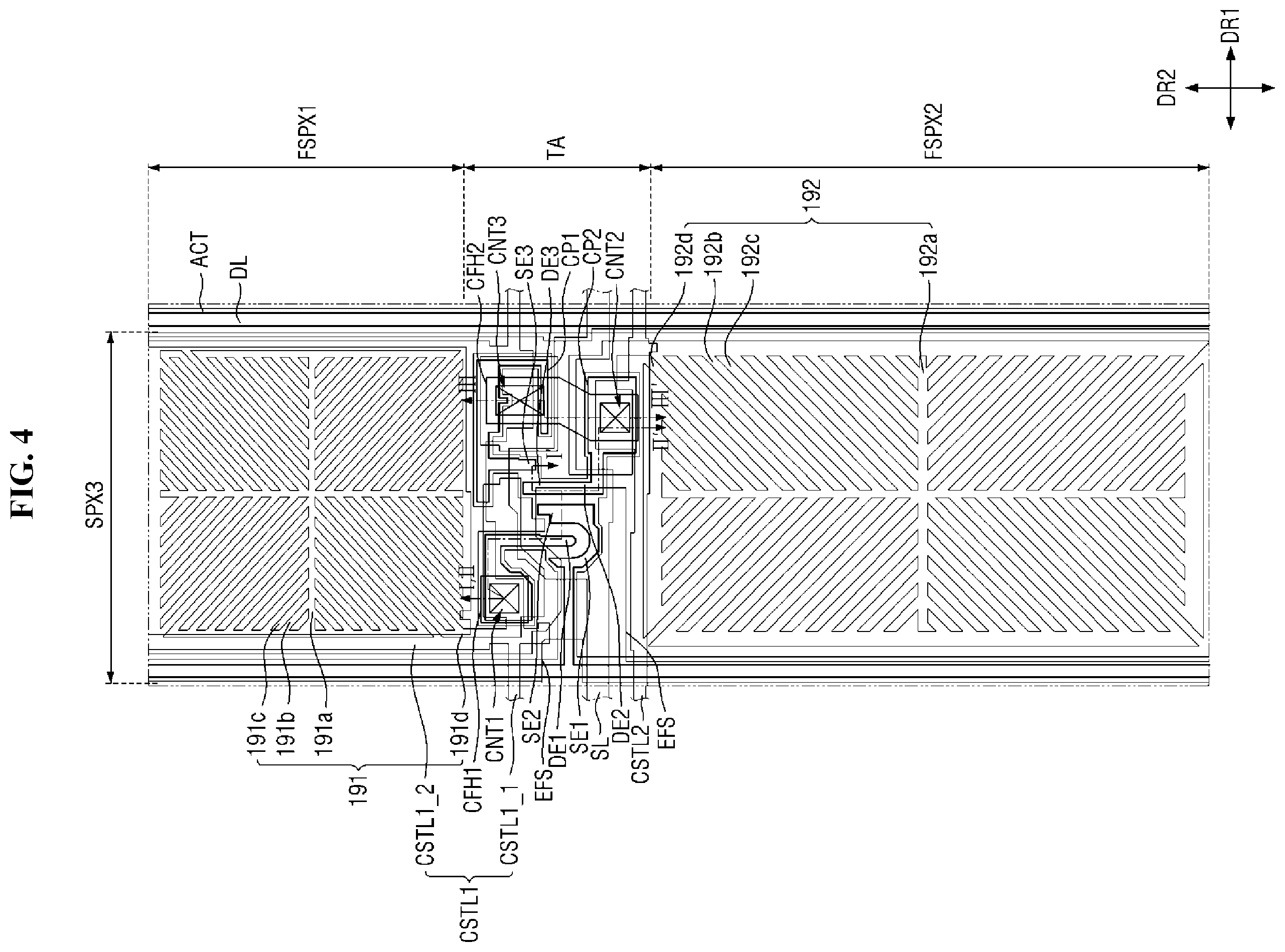 Patent US11815772 Figure 4 – Display device including first and second switching elements