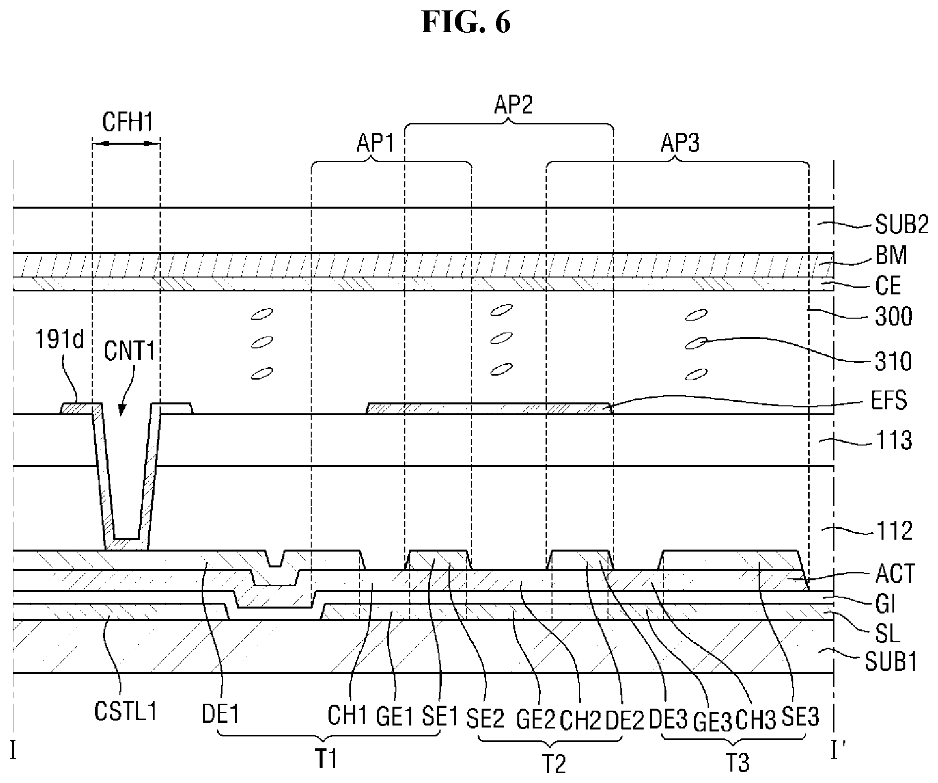 Patent US11815772 Figure 6 – Display device including first and second switching elements