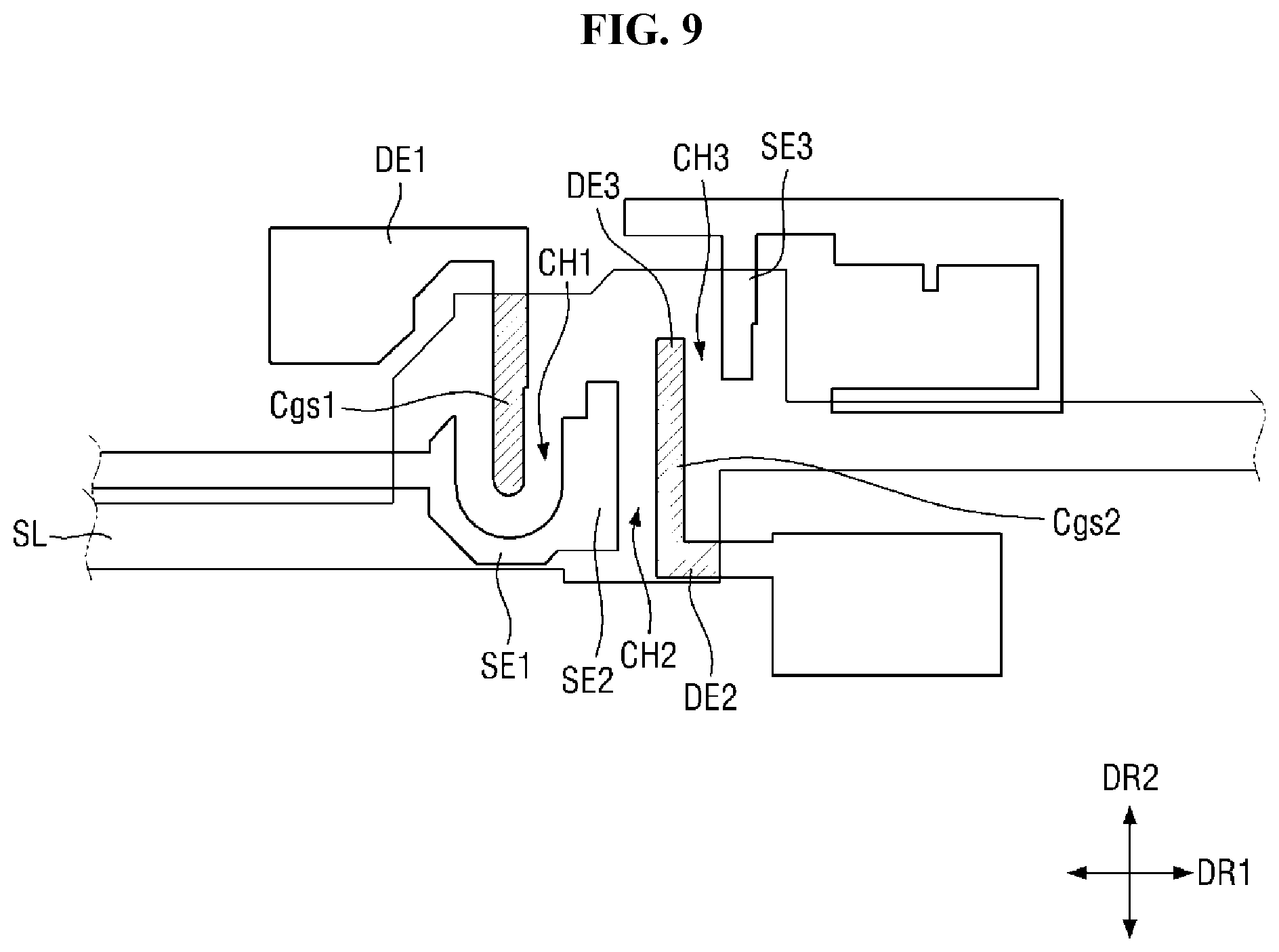 Patent US11815772 Figure 9 – Display device including first and second switching elements