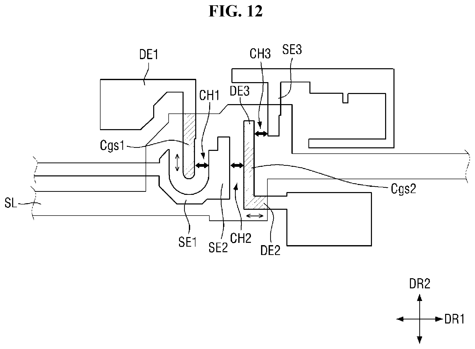 Patent US11815772 Figure 12 – Display device including first and second switching elements