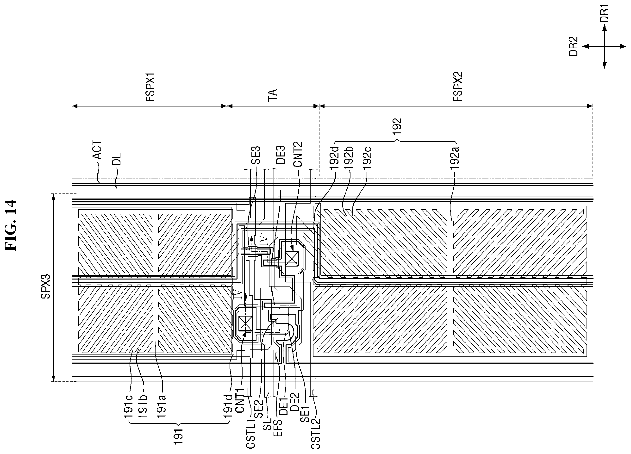 Patent US11815772 Figure 14 – Display device including first and second switching elements