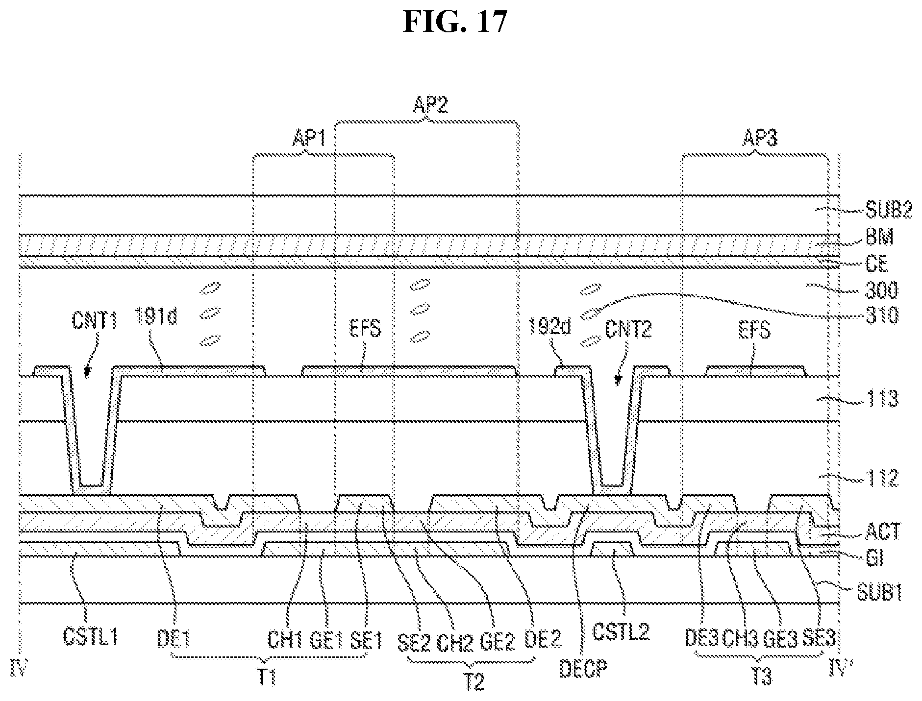 Patent US11815772 Figure 17 – Display device including first and second switching elements