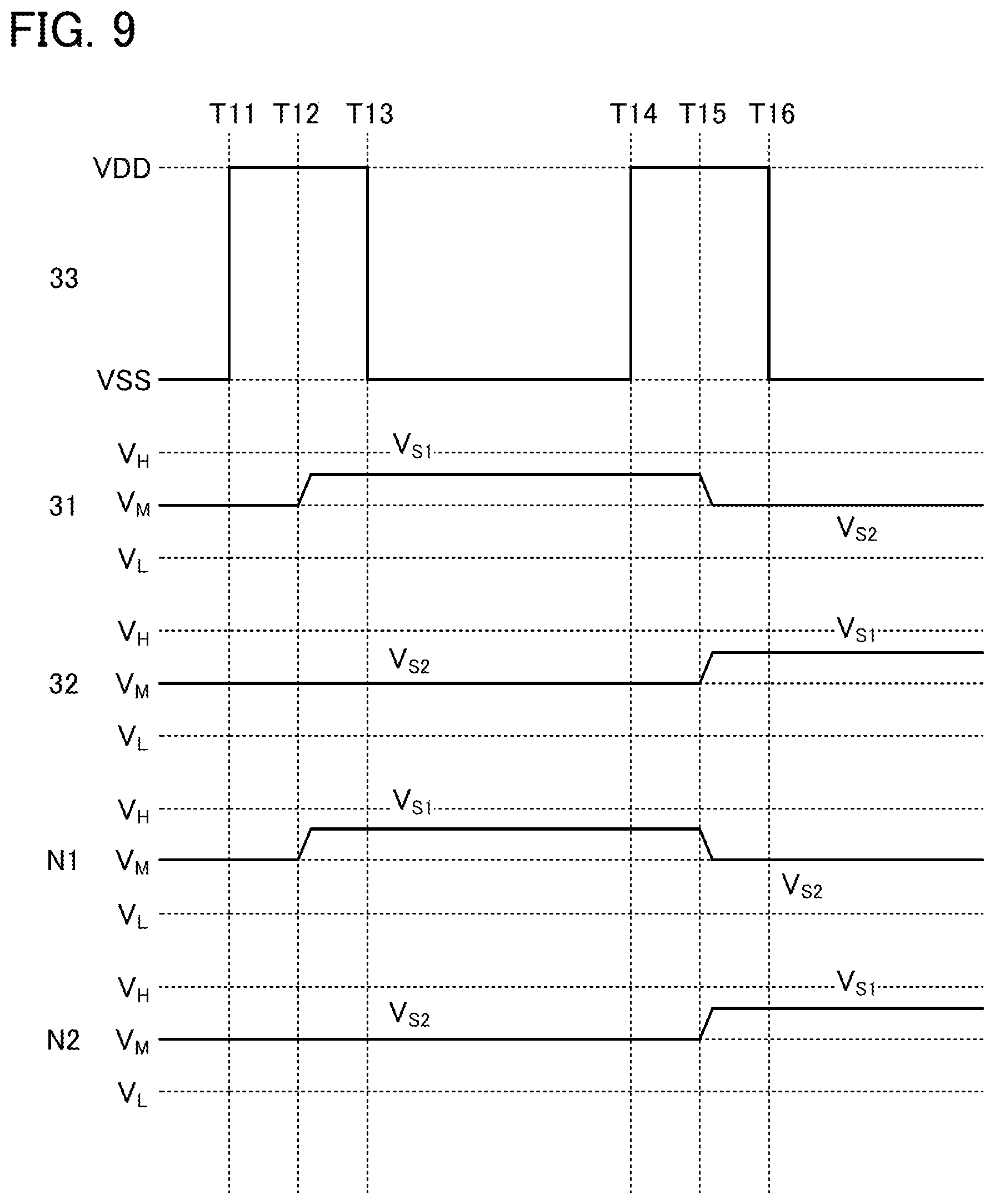 Patent US11815775 Figure 9 – Display apparatus having pixels connected to first and second wirings set to different potentials